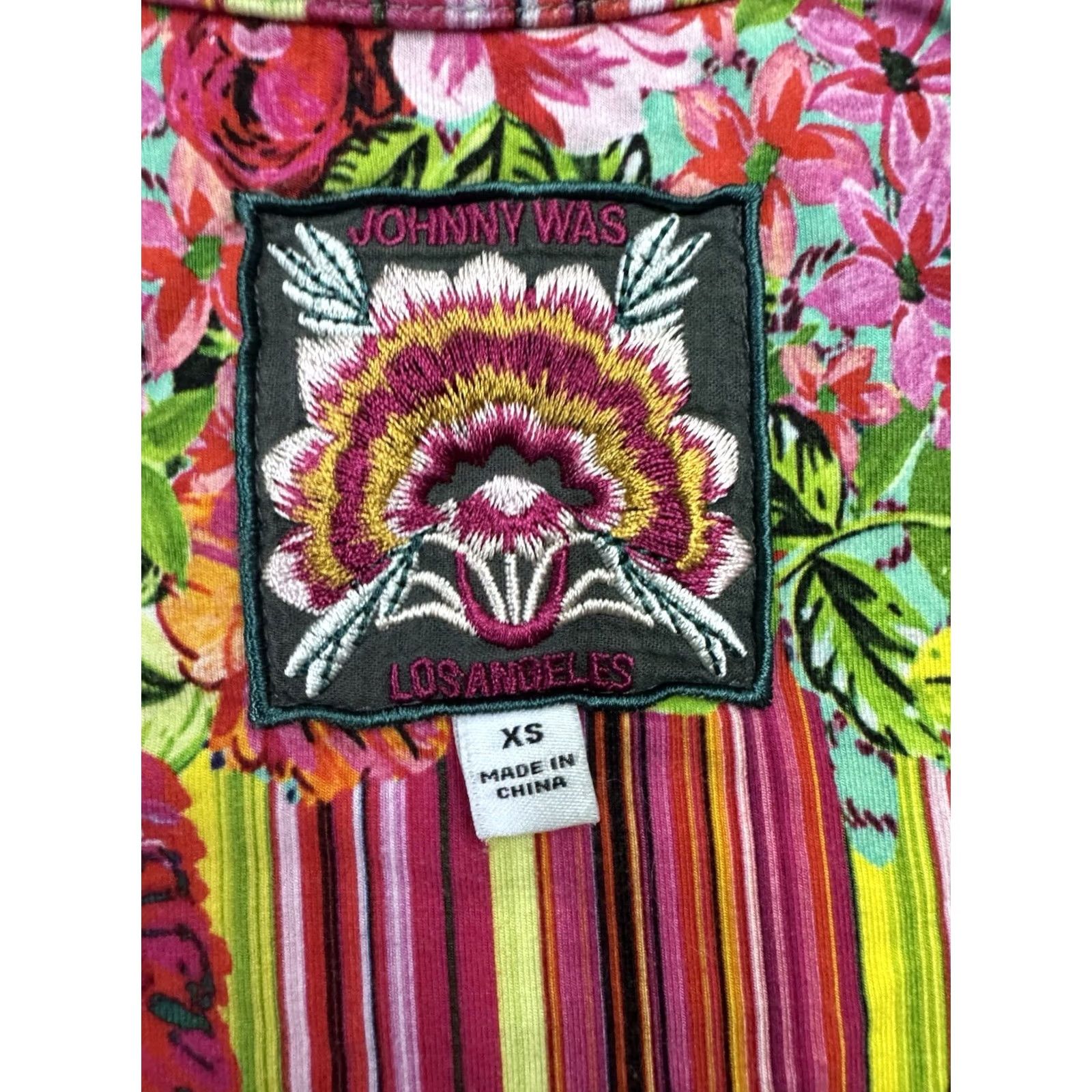 Johnny Was Johnny Was Janie Favorite Top Tee Shirt Women’s XS Bamboo Floral Blouse Multicolor Size XS / US 0-2 / IT 36-38 - 2 Thumbnail