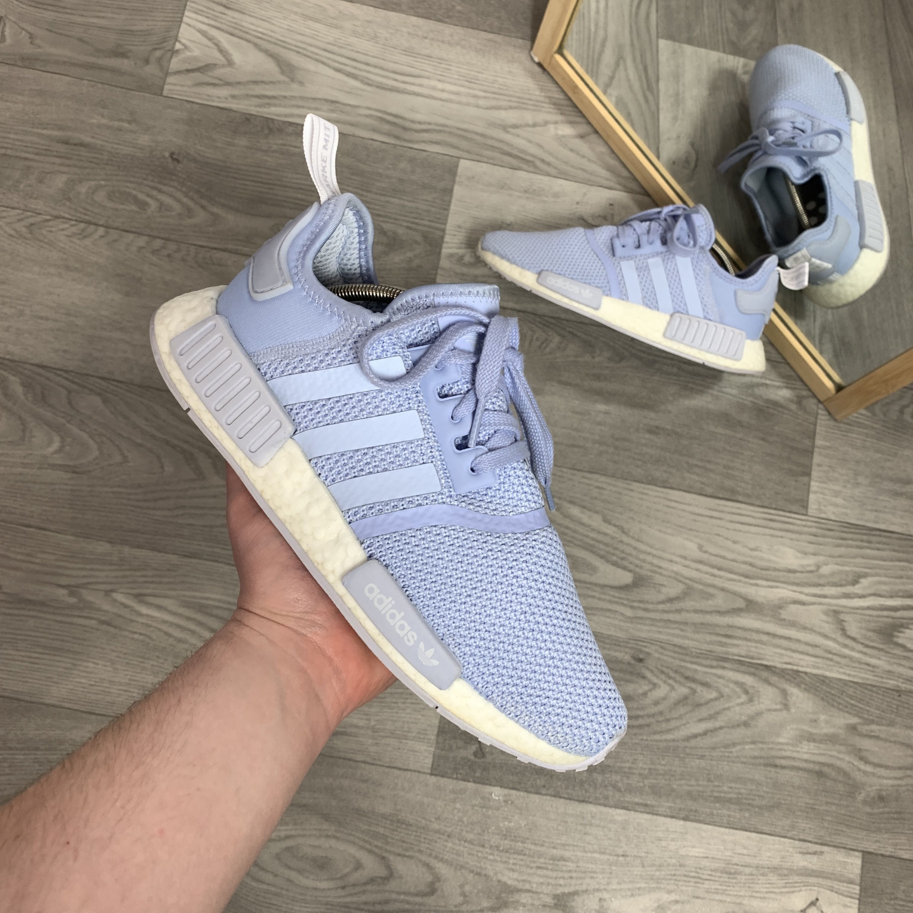 Adidas NMD_R1 Aero Blue Boost Women's Low Top Sneakers Boots