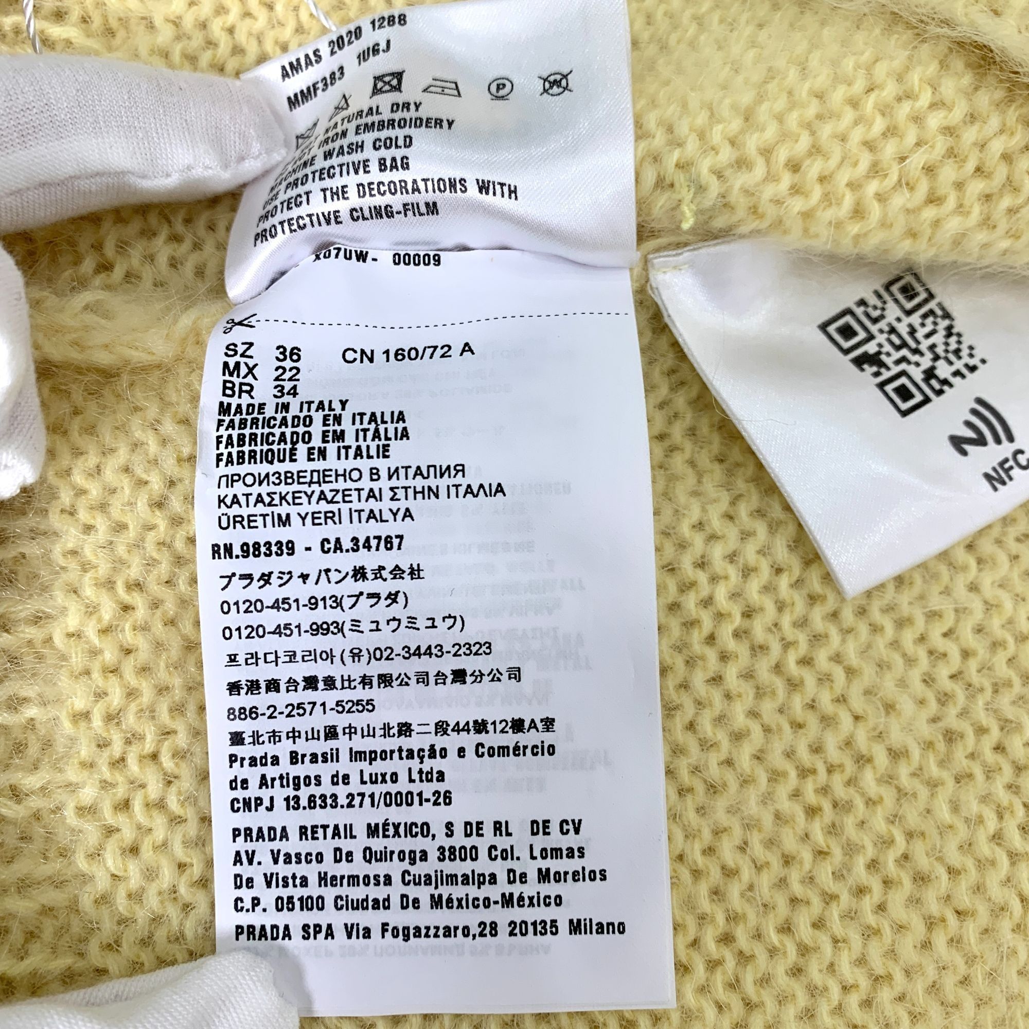 Miu Miu Miu Miu Yellow Crystal-Embellished Knit Cardigan Sweater But Size XS / US 0-2 / IT 36-38 - 8 Thumbnail