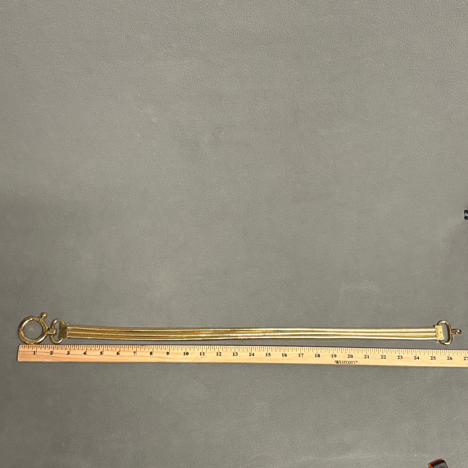 St. John St. John Gold Tone Triple Strand Chain Statement Belt Clasp Size ONE SIZE - 9 Thumbnail