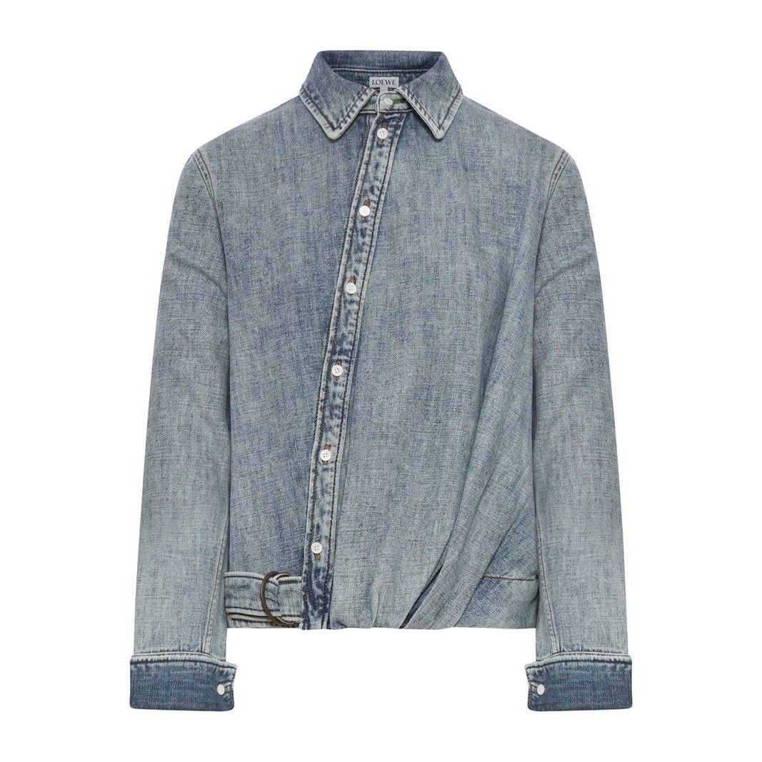 Loewe LOEWE Draped Washed Blue Denim Jacket New & Authentic (Women Size M / US 6-8 / IT 42-44 - 1 Thumbnail