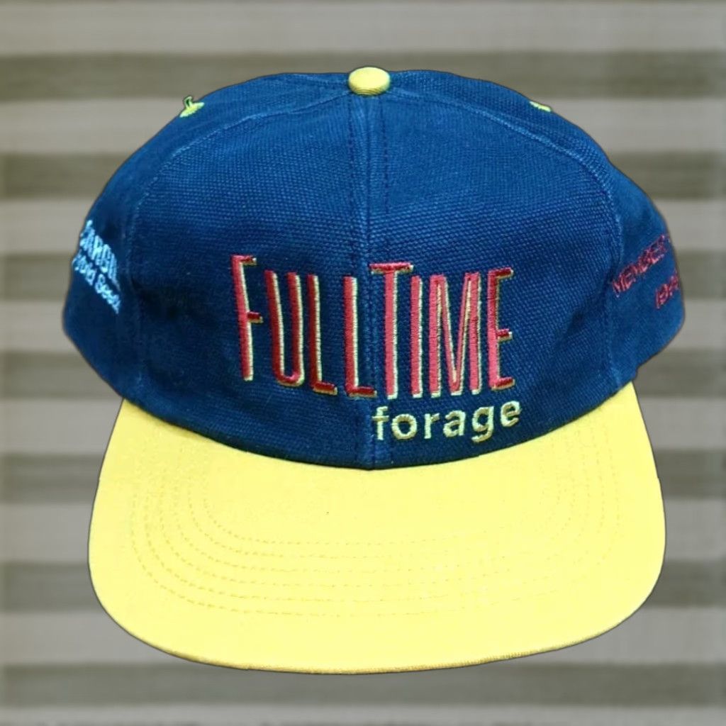 Vintage VINTAGE Osterman Full Time Forager Cargill Seeds Hat Cap Black Adult One Size Black Cotton Canvas Adjustable Snapback Baseball Cap Mens Womens 90s USA Size ONE SIZE - 1 Thumbnail