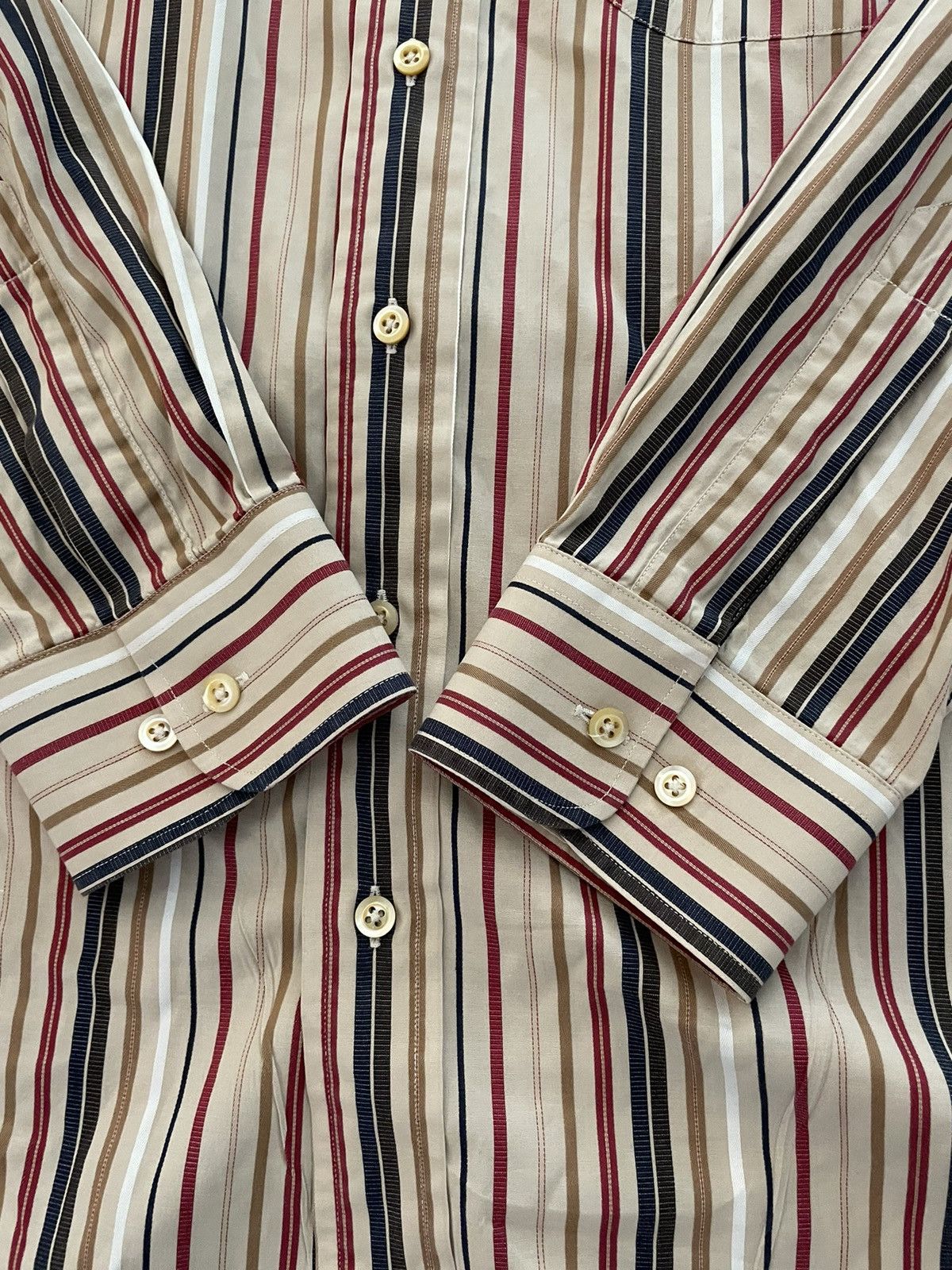Burberry Multicolor Stripe Spread Collar Shirt Size US XL / EU 56 / 4 - 3 Thumbnail