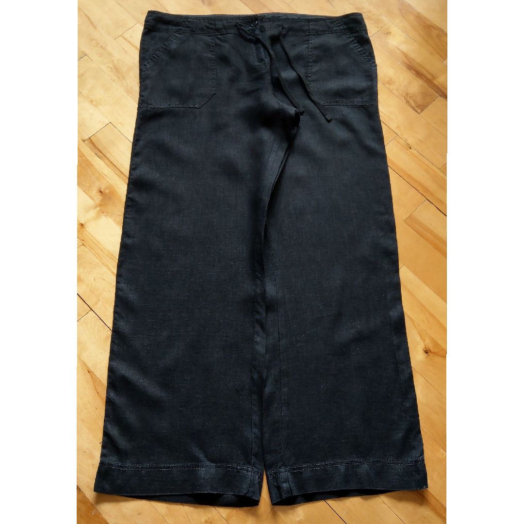 Vintage 100% Linen Pants Wide Minimal Flared y2k Vintage Darkfashion Size US 34 / EU 50 - 1 Thumbnail