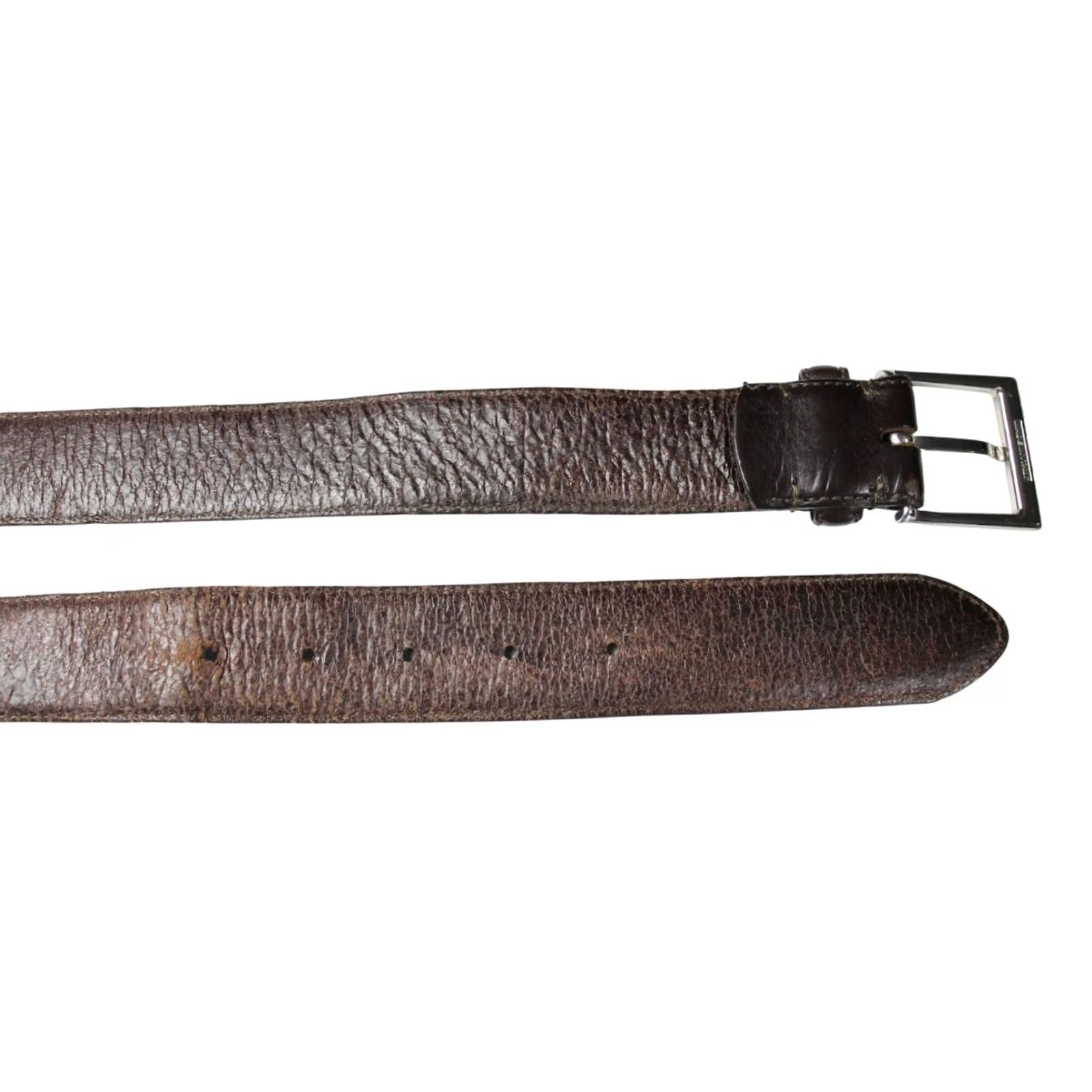 Suitsupply SUITSUPPLY Belt Men's 95/38 Brown Genuine Leather Adjustable Square Buckle Size ONE SIZE - 6 Thumbnail