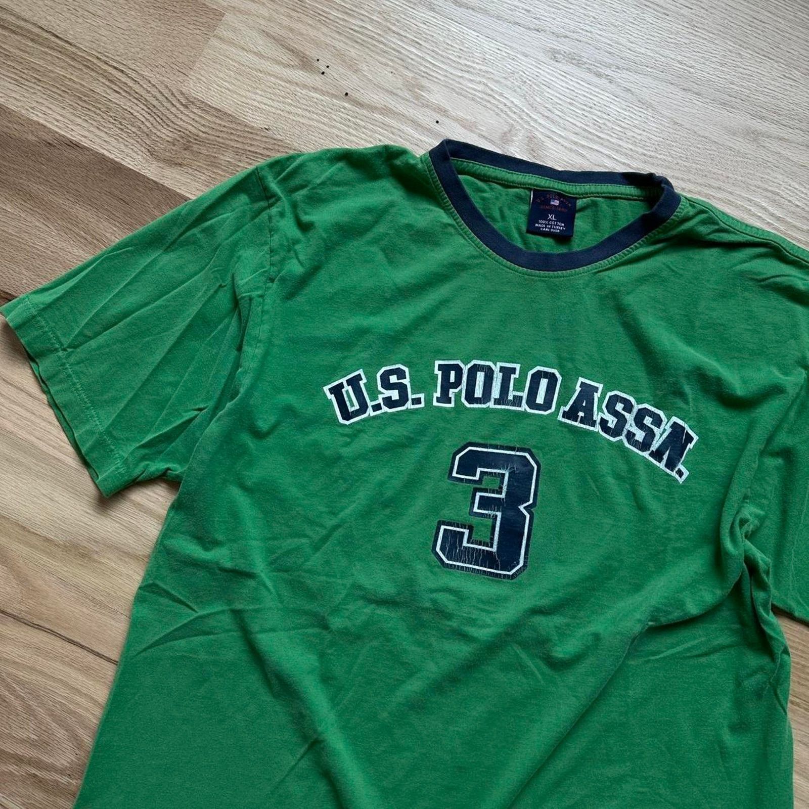 U.S. Polo Assn. vintage 90s y2k varsity green us polo assn ringer shirt Size US XL / EU 56 / 4 - 4 Thumbnail