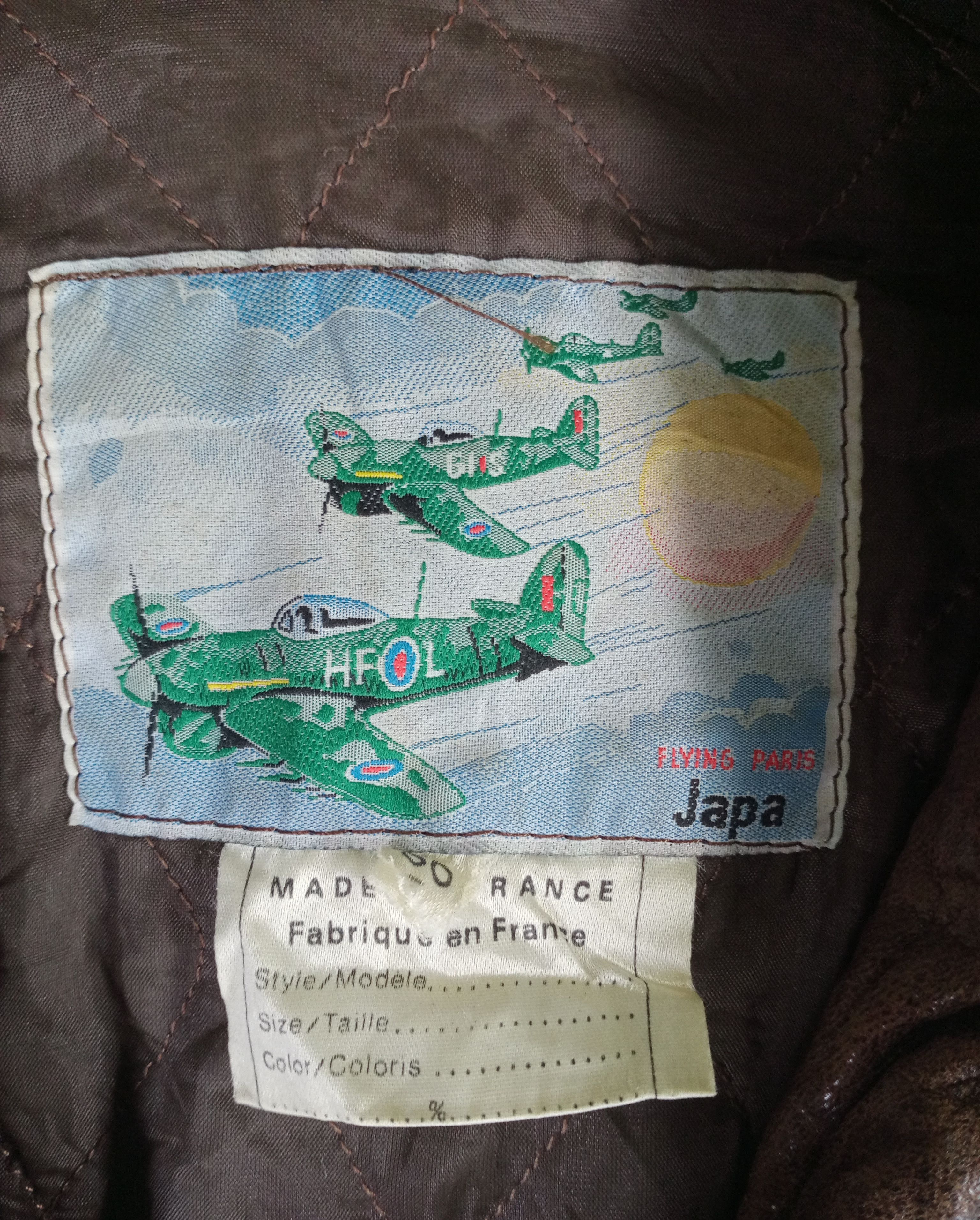 Vintage 60s French Army Japa Pilot Genuine Leather Flight Jacket Size US M / EU 48-50 / 2 - 8 Thumbnail