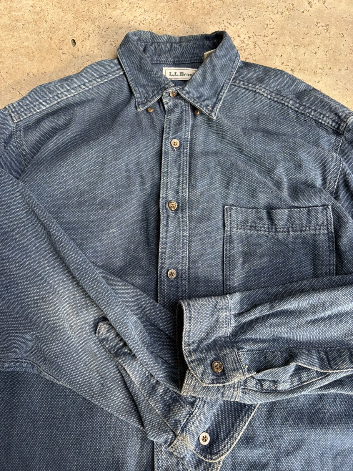 L.L. Bean vintage L.L. Bean Sashiko weave shirt button down 90s Size US M / EU 48-50 / 2 - 6 Thumbnail