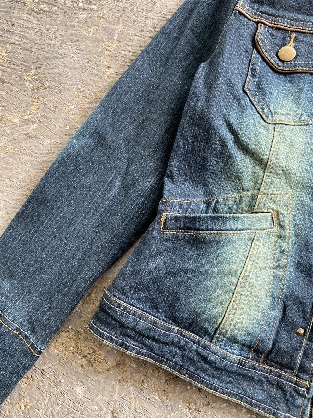 JACKROSE 2000s Papiral - Vkei Style Mud Wash Denim Jacket Size M / US 6-8 / IT 42-44 - 12 Thumbnail