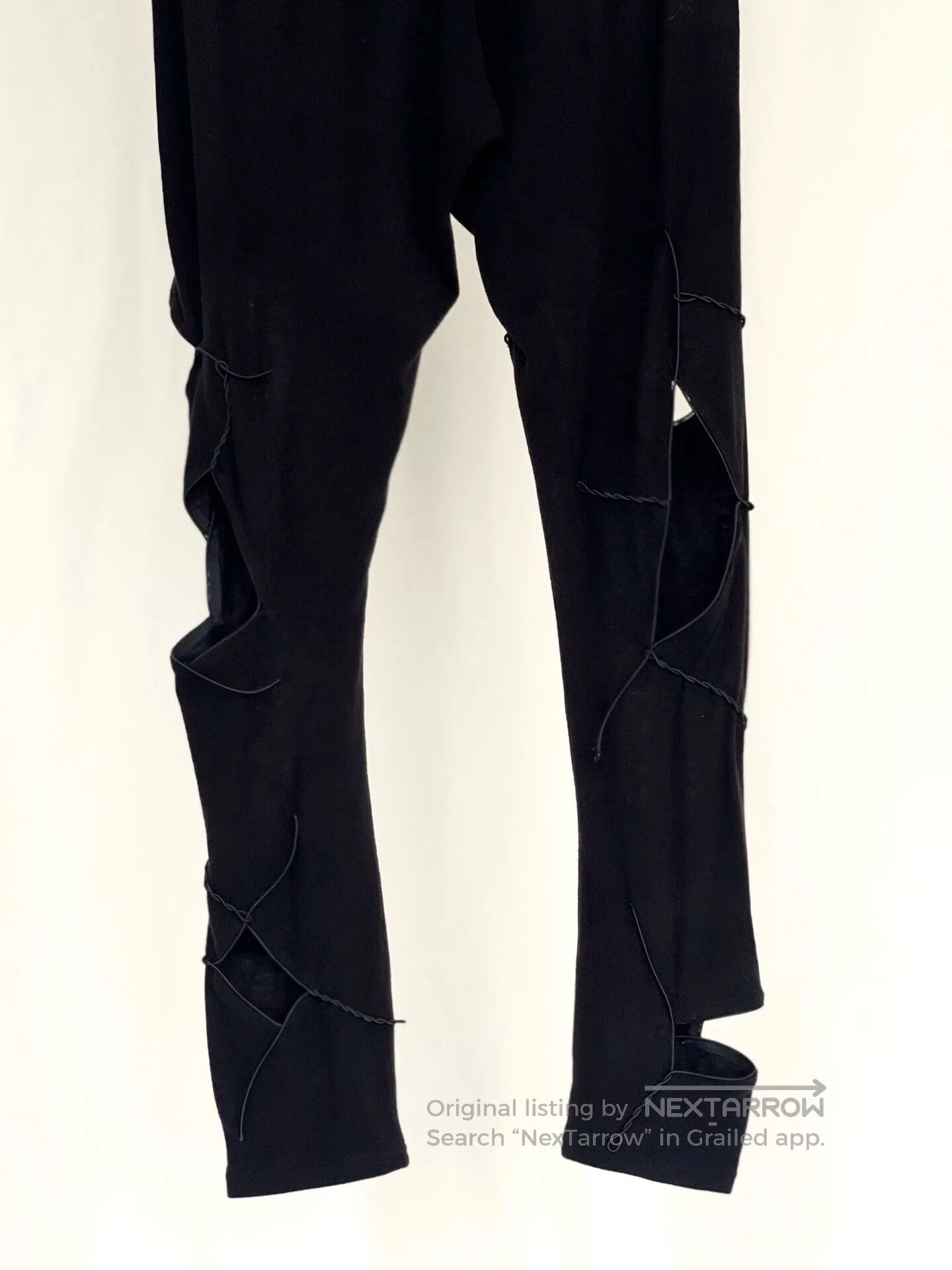 Yohji Yamamoto Yohji Yamamoto Black Cutout Leggings. Size 23" - 4 Thumbnail