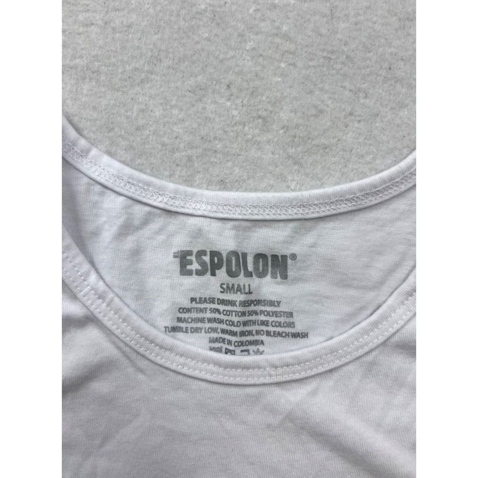 Vintage Espolón Tequila Skeleton Graphic White Tank Top S Mens Sleeveless T-Shirt Shirt Built-in Rooster Graphic White S Size US S / EU 44-46 / 1 - 3 Thumbnail