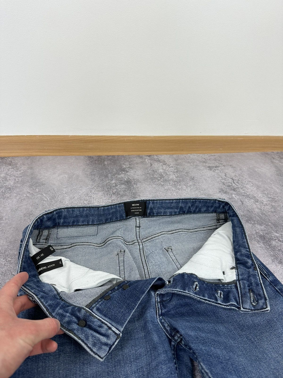 NEUW Denim Vintage Neuw Iggy Skinny Avant Garde Designer Opium Jeans Size US 32 / EU 48 - 13 Thumbnail