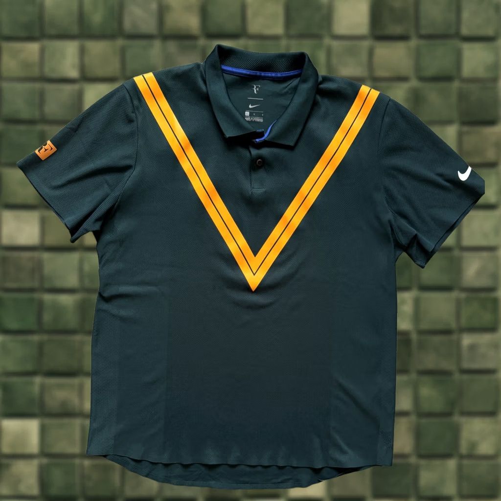 Nike Nike Court RF Advantage Tennis Polo Shirt Mens Medium Midnight Spruce Green Size US M / EU 48-50 / 2 - 1 Thumbnail