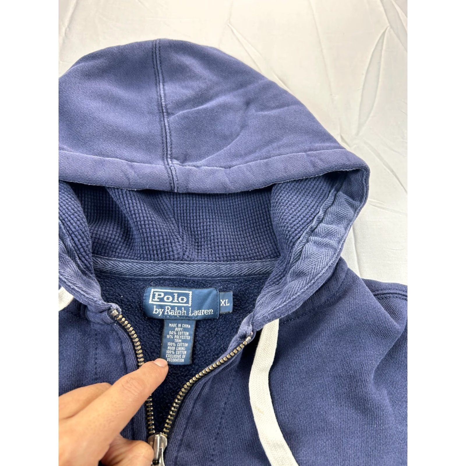 Polo Ralph Lauren Polo by Ralph Lauren Hoodie Mens XL Blue Full Zip Fleece Sweatshirt Thermal Size US XL / EU 56 / 4 - 2 Thumbnail