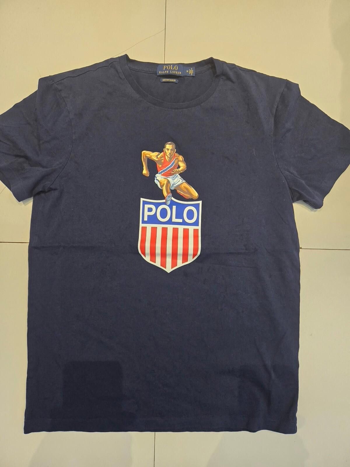Polo Ralph Lauren Polo Ralph Lauren USA Track Hurdles T-Shirt Wing Men M Blue Size US M / EU 48-50 / 2 - 1 Thumbnail