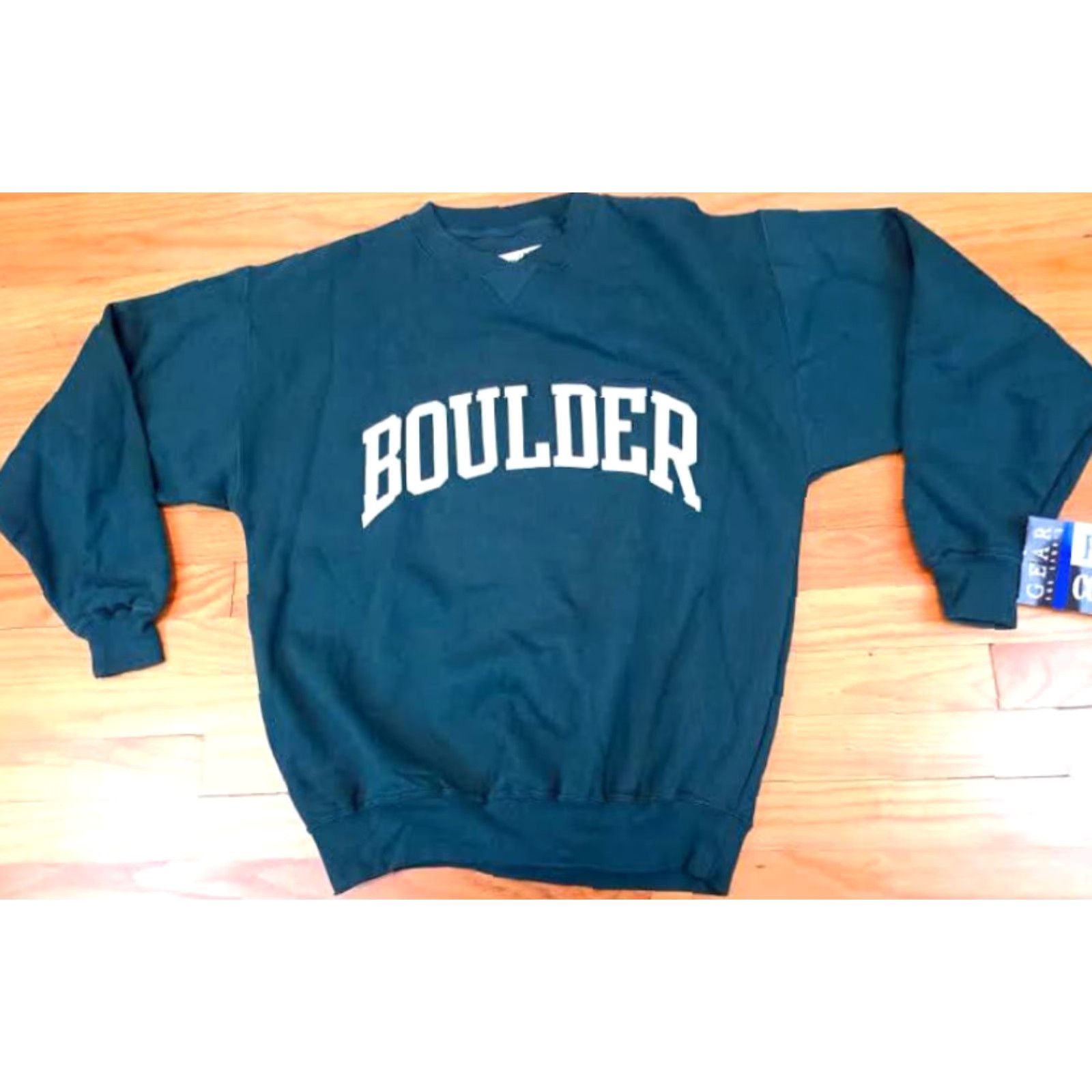 Vintage VINTAGE Gear big cotton Sweatshirt Mens Pullover 90s Green Cotton NWT 24in Chest 26in Long SM Size US S / EU 44-46 / 1 - 5 Thumbnail