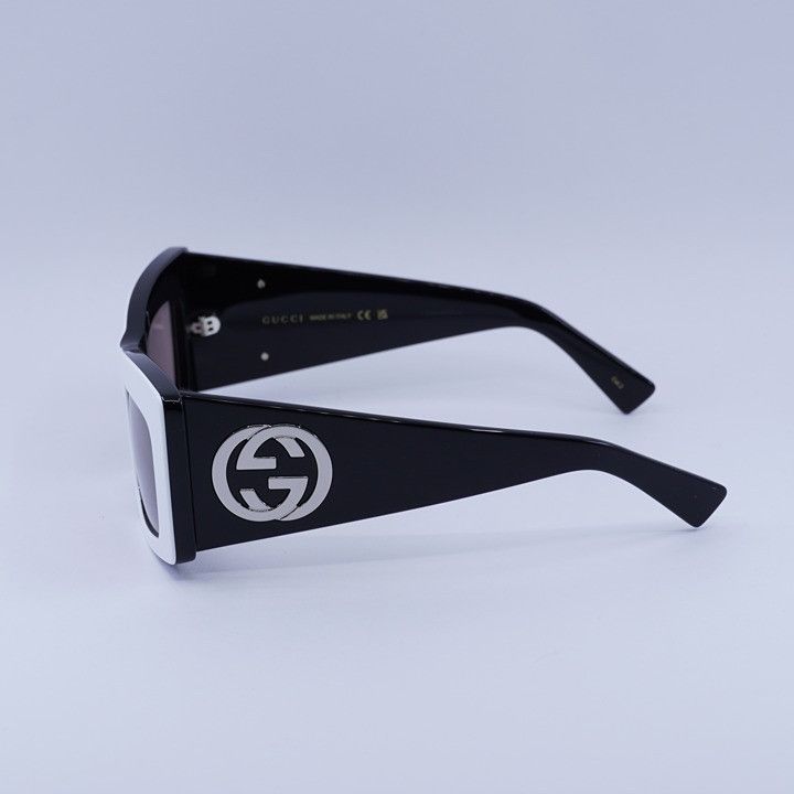 Gucci Gucci GG1842S 006 Sunglasses White/Black Square Frame, Brown Size ONE SIZE - 5 Thumbnail