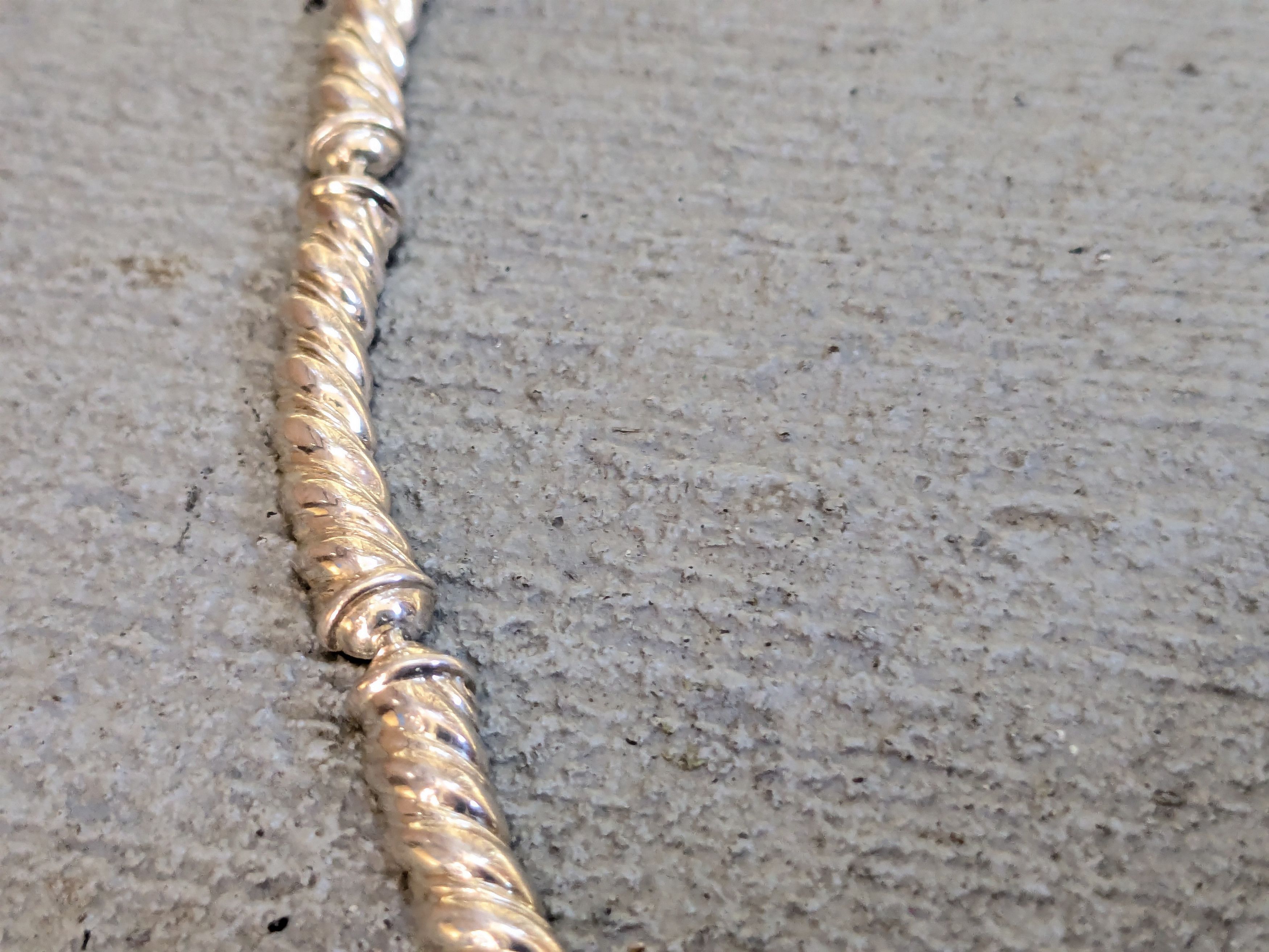 Jewelry Vintage Sterling Silver Necklace 17 Chain Link Size ONE SIZE - 5 Thumbnail