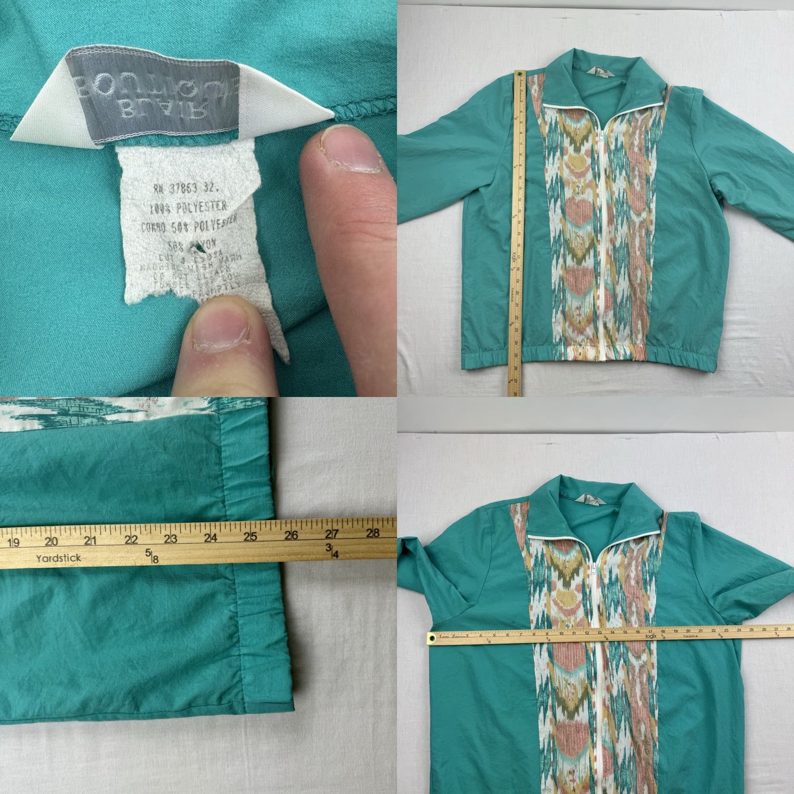 Blair Vintage Blair Boutique Windbreaker Jacket Womens Large Blue Tribal Full Zip 80s Size L / US 10 / IT 46 - 8 Thumbnail