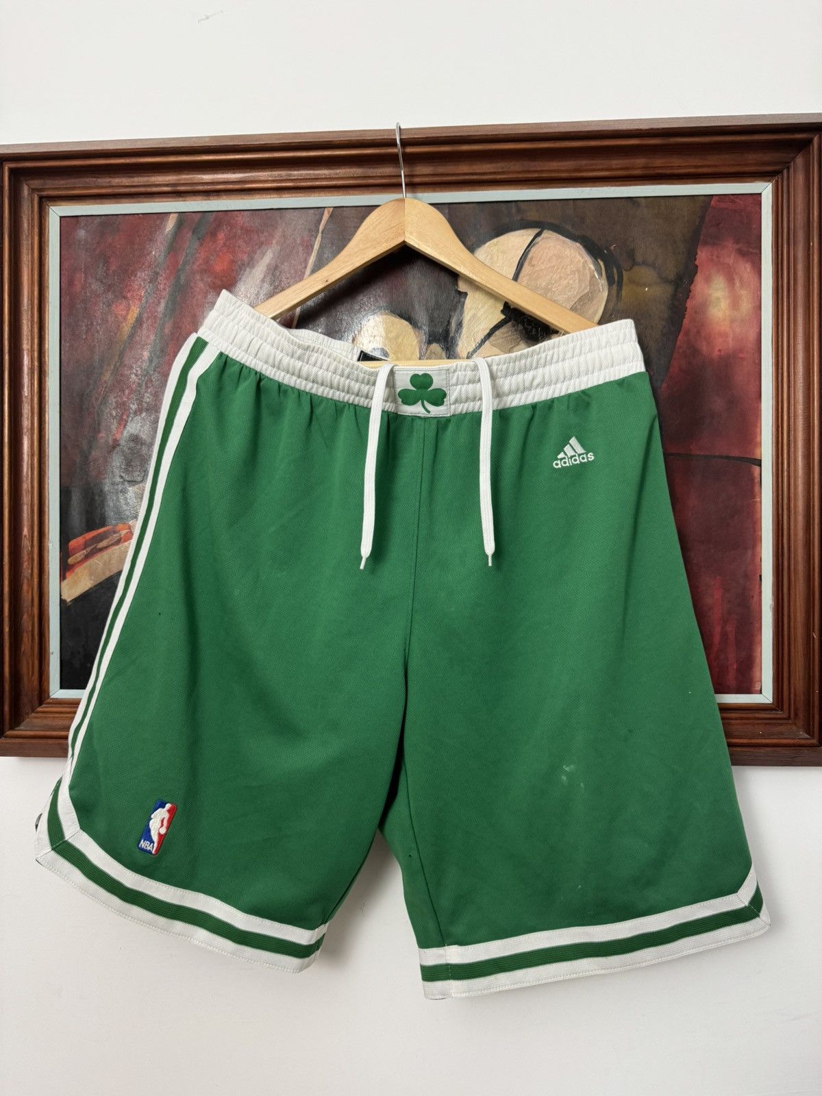 NBA Boston Celtics Adidas NBA Shorts Basketball Green 2012 rare Size US 32 / EU 48 - 1 Thumbnail