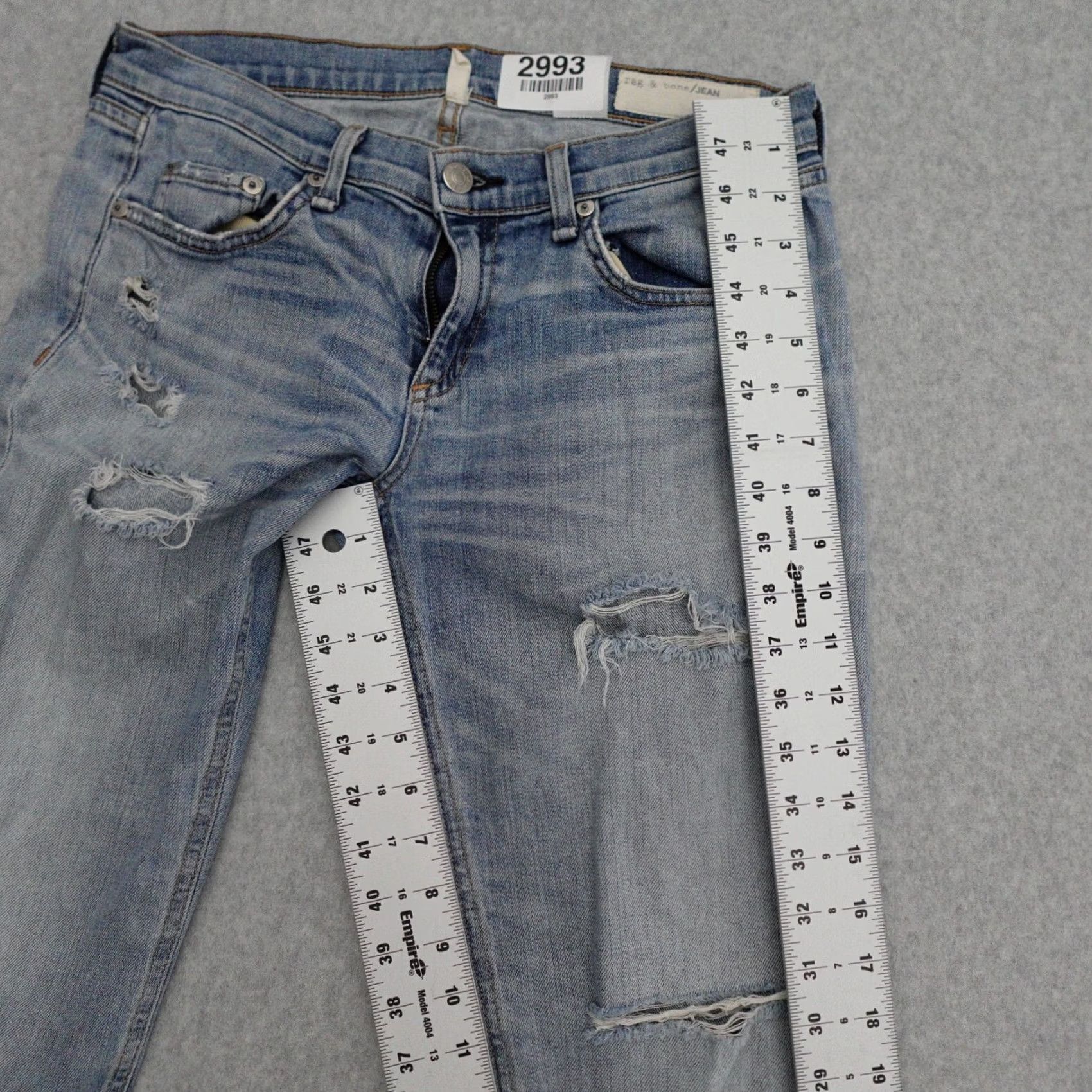 Rag & Bone rag & bone Jeans Womens 26 in Blue The Dre Boyfriend Trousers Distressed 26x26 Size 26" / US 2 / IT 38 - 5 Thumbnail