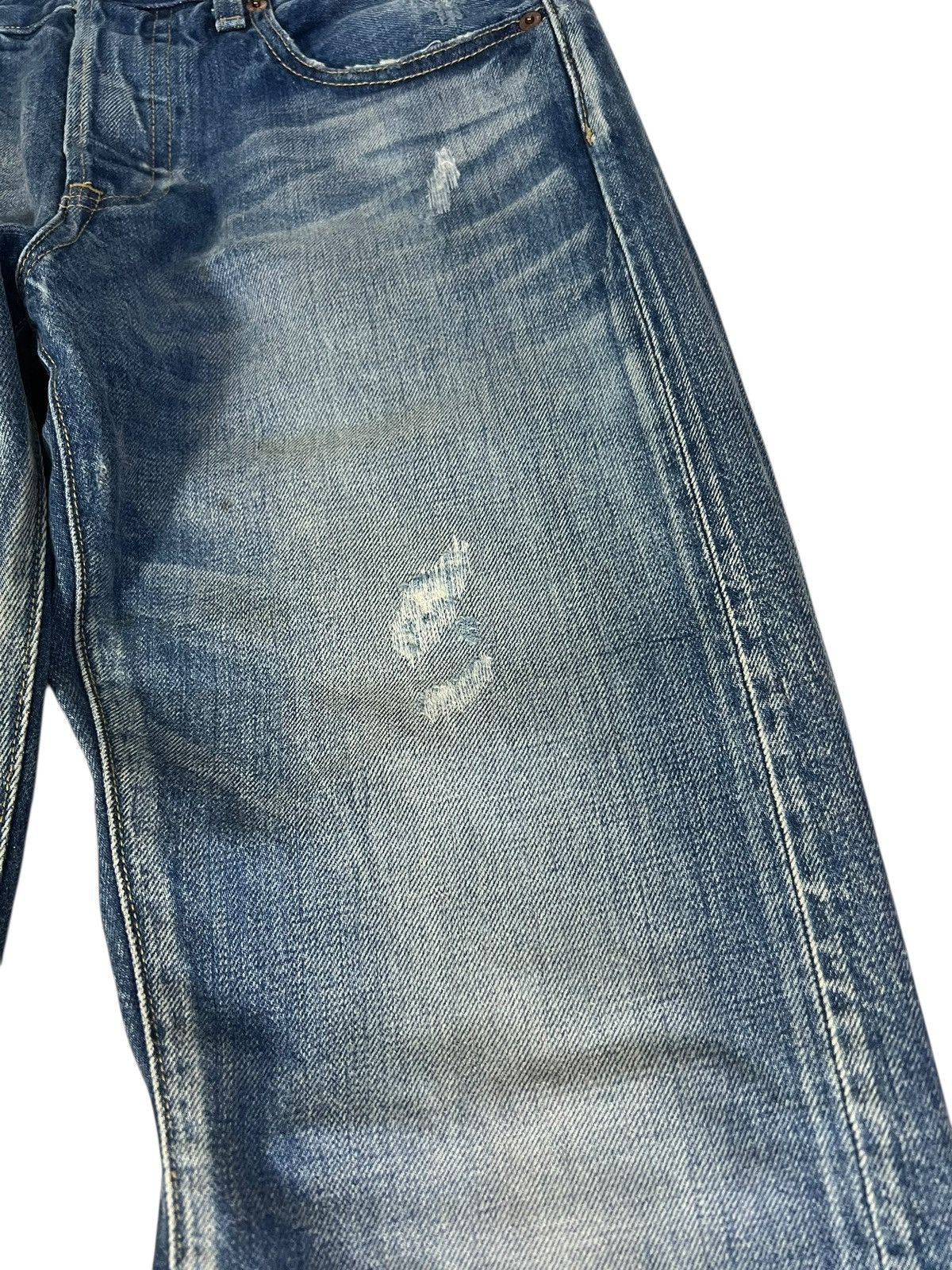 Japanese Brand Vintage Japanese Brand Selvedge Distress Denim Jean Size US 31 - 5 Thumbnail