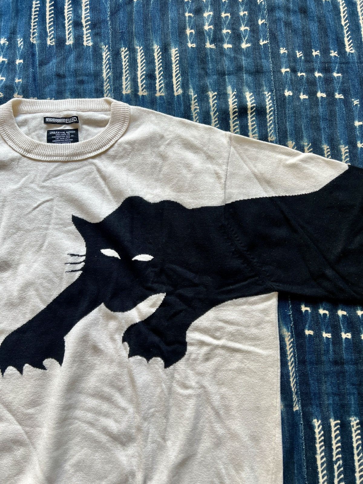 Neighborhood Neighborhood Archive AW06 Black Cat Knitted Sweater Size US XL / EU 56 / 4 - 2 Thumbnail