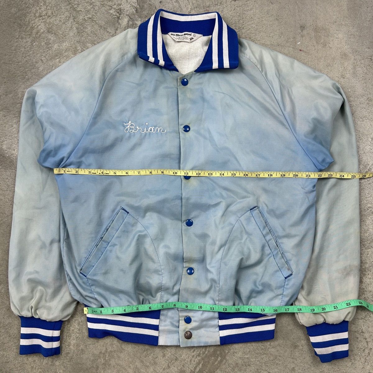 Vintage 1980s Thrashed Baseball Chainstitch Varsity Jacket Size US L / EU 52-54 / 3 - 20 Thumbnail