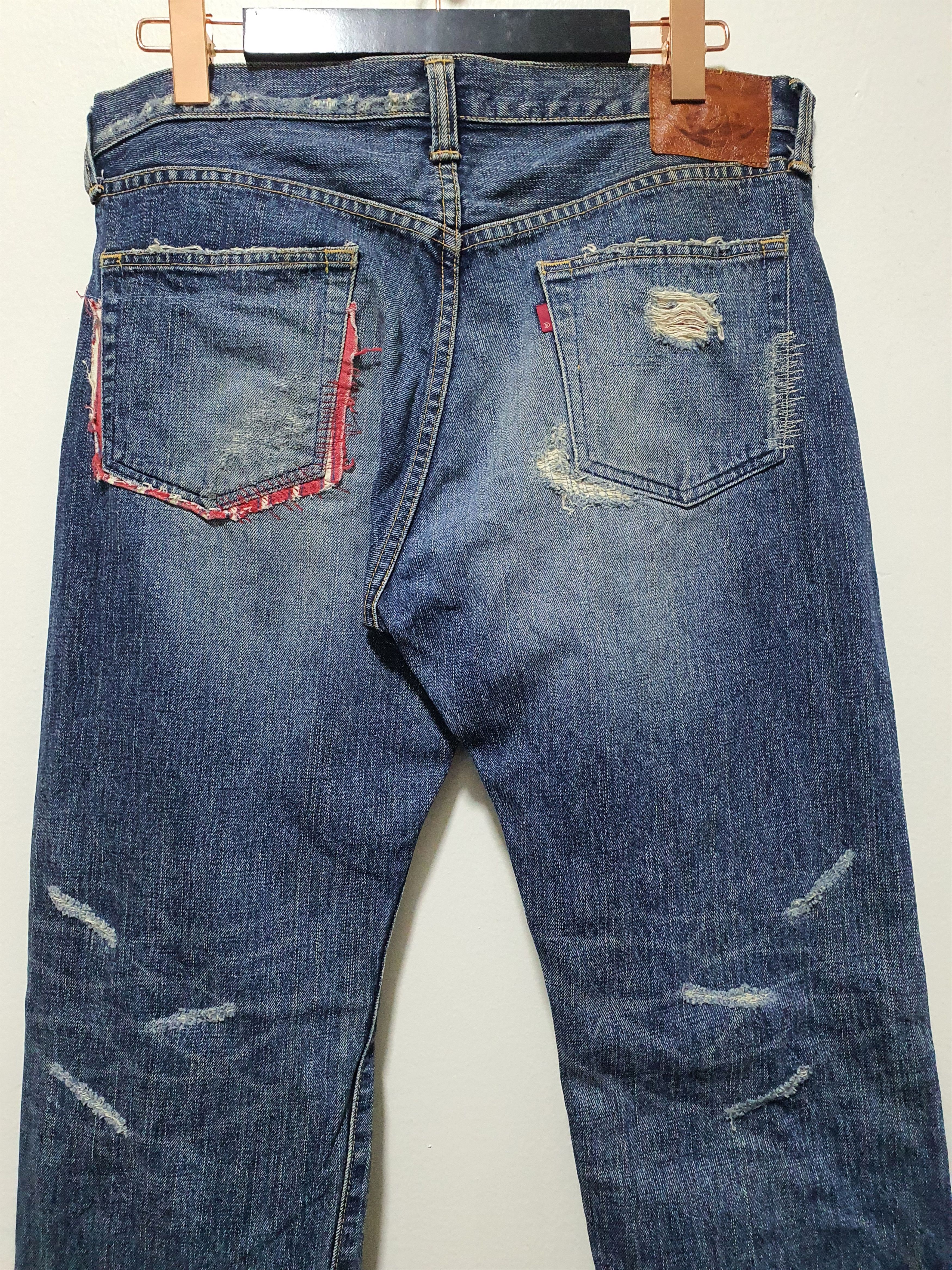 Eternal × Japanese Brand ETERNAL 34/43 DISTRESSED HALF SELVEDGE JEANS Size US 34 / EU 50 - 4 Thumbnail