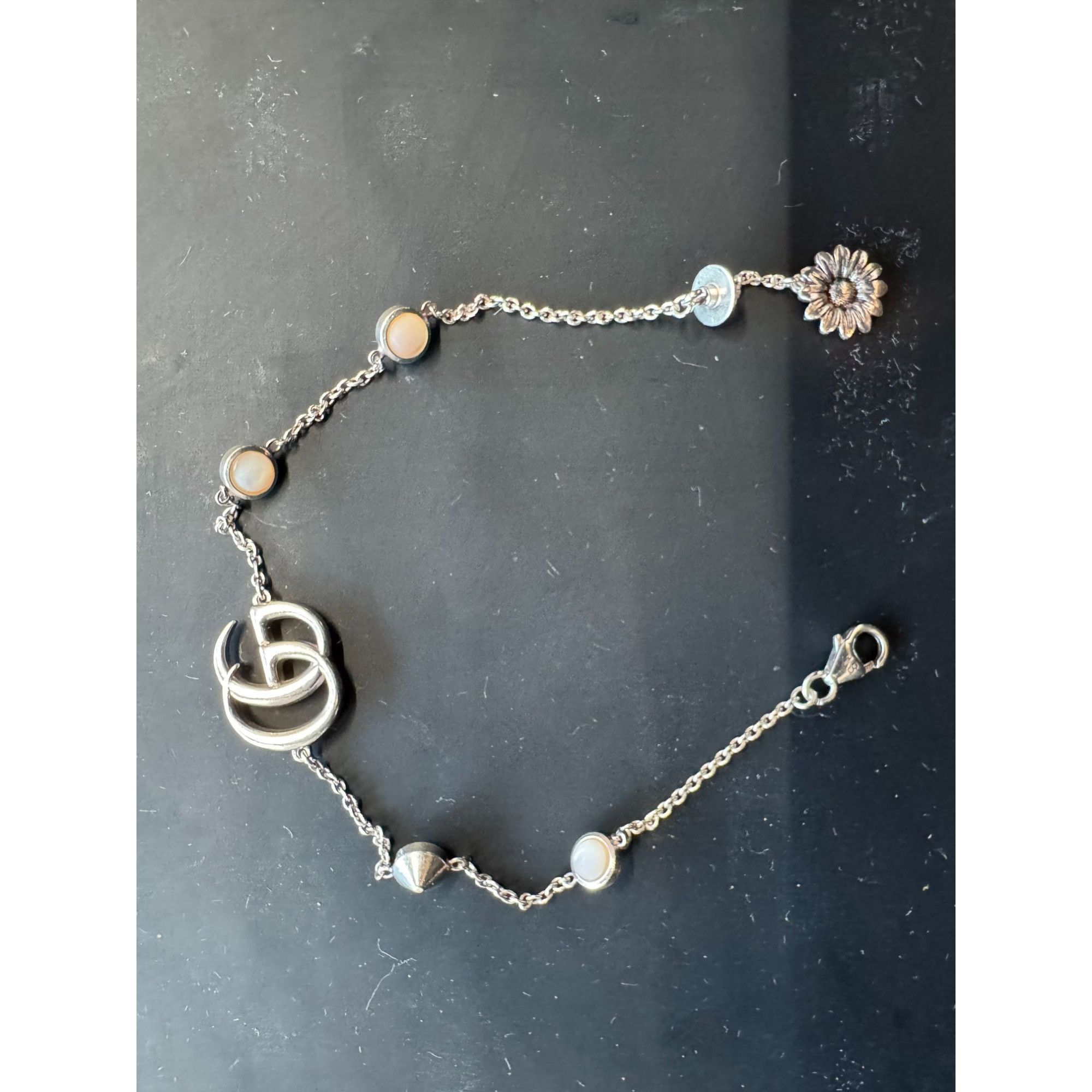 Gucci Gucci GG Marmont Mother of Pearl Sterling Silver Bracelet Size ONE SIZE - 6 Thumbnail