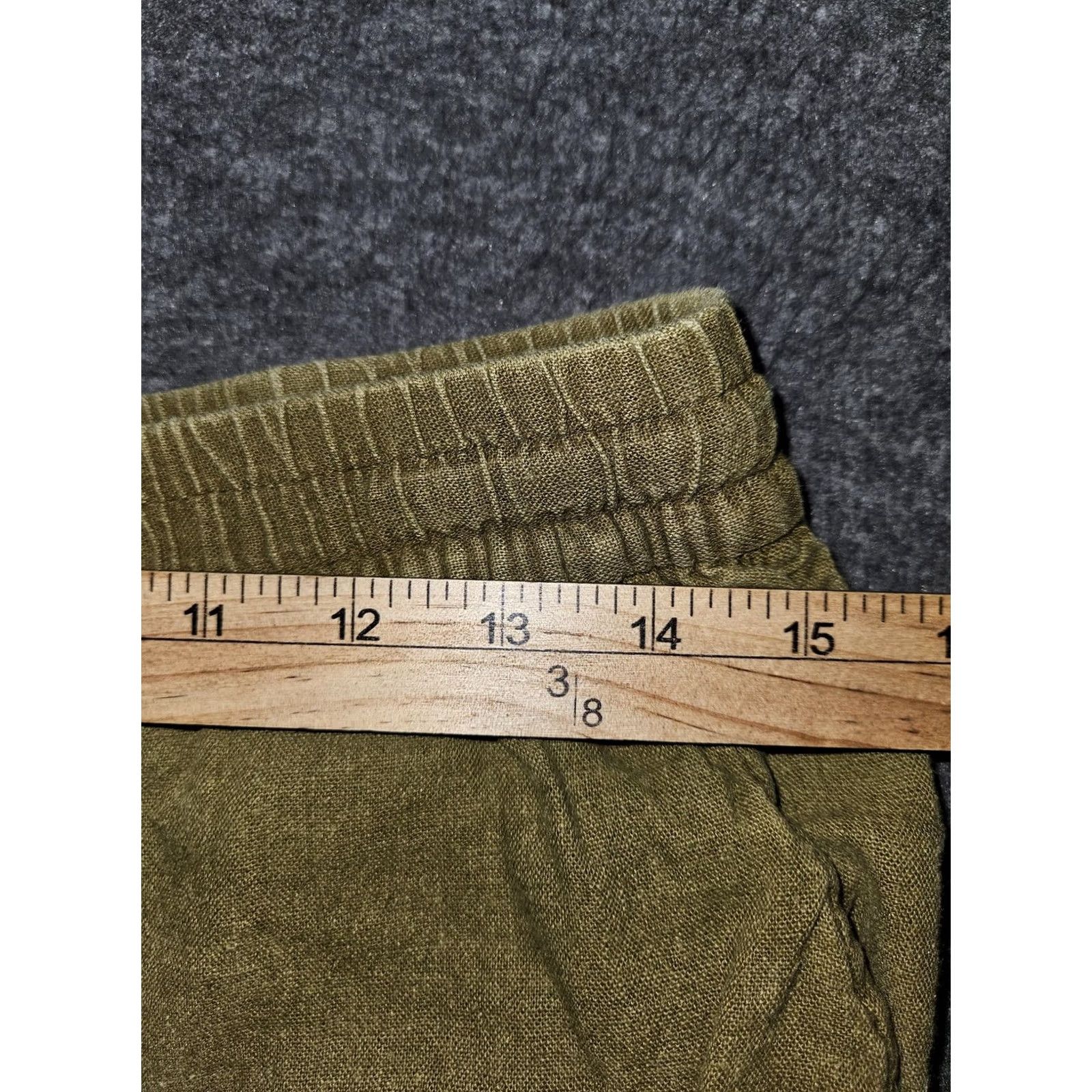 Old Navy Old Navy Shorts Womens Medium Linen Blend Elastic Waist Casual Pockets Green Size 32" / US 10 / IT 46 - 3 Thumbnail