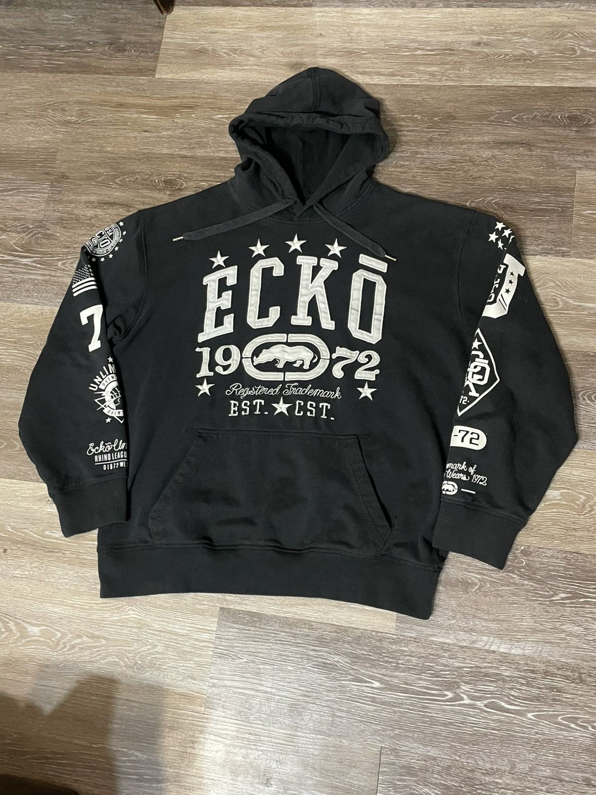 Ecko Unltd. Y2K 2000s Ecko Unlimited Pullover Black Washed Hoodie Size US XL / EU 56 / 4 - 2 Thumbnail