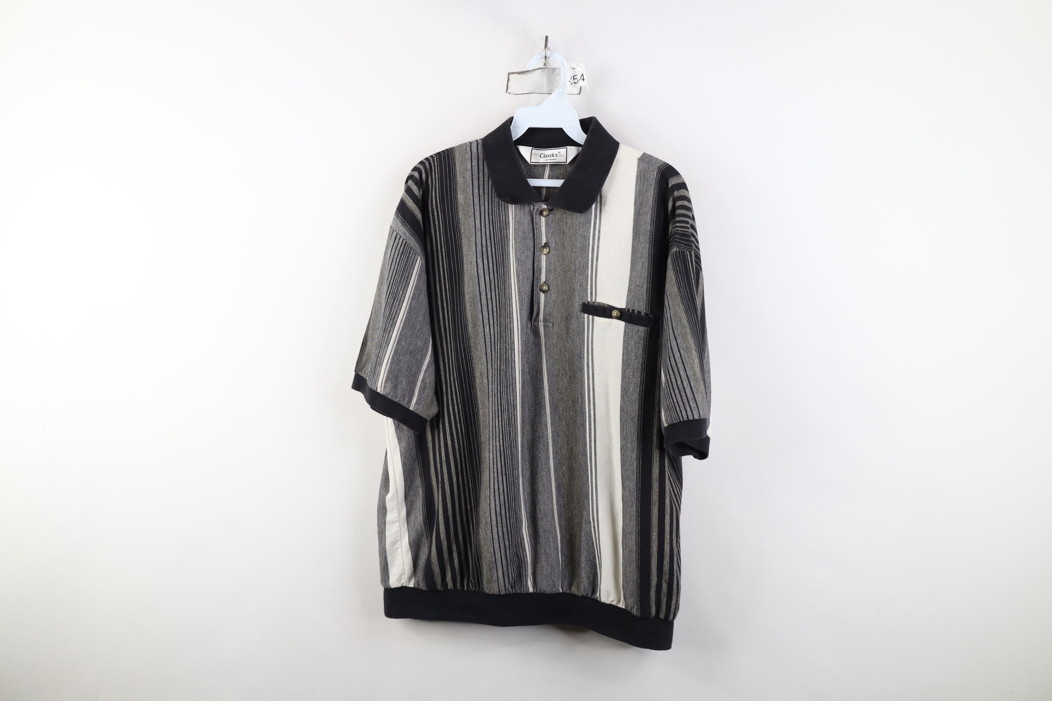 Vintage 90s Streetwear Panel Collared Pullover Polo Shirt