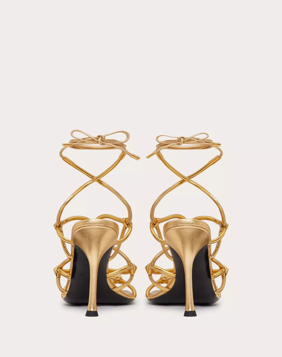 Valentino o1s1wg110426 Rockstud Net Mirror 100mm Synthetic Sandals Size US 9 / IT 39 - 3 Thumbnail