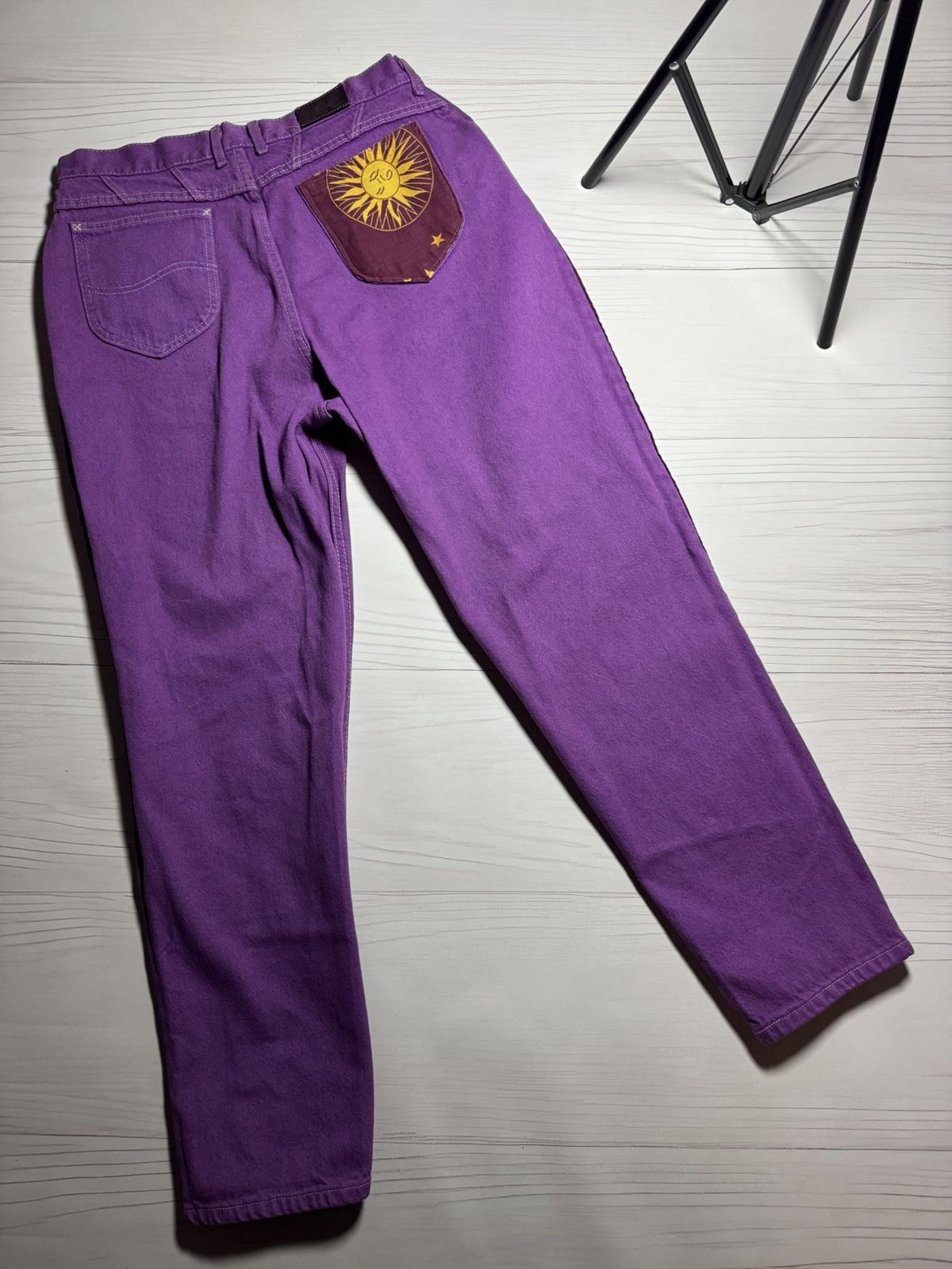 Lee Vintage Lee Celestial Sun Moon Stars Split Custom Jeans Size US 34 / EU 50 - 2 Thumbnail
