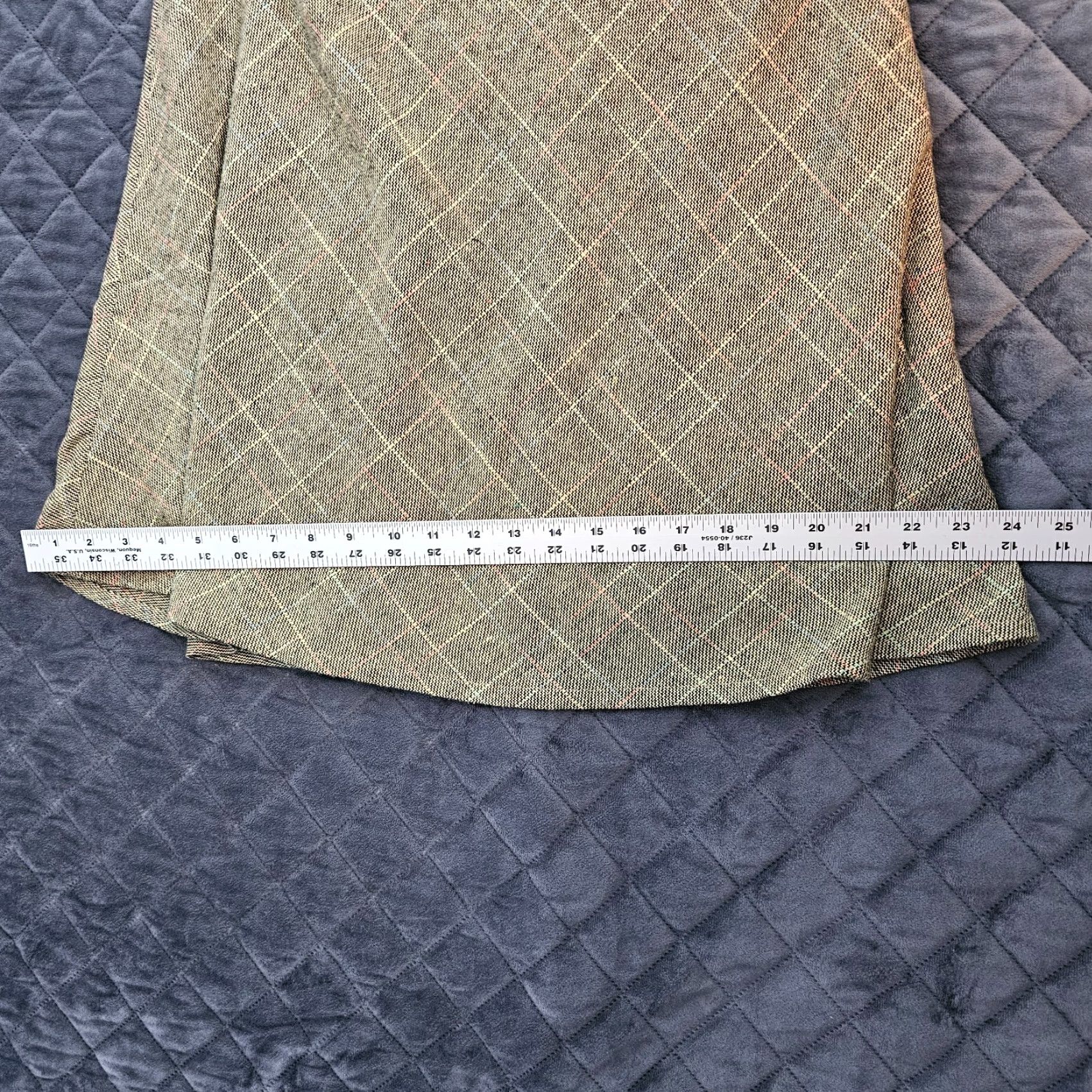 Vintage VINTAGE Suzy Shier Wool Skirt Green Diamond Pattern A-Line Lined Zipper Knee Length 0 Womens Size 25" / US 0 / IT 36 - 6 Thumbnail