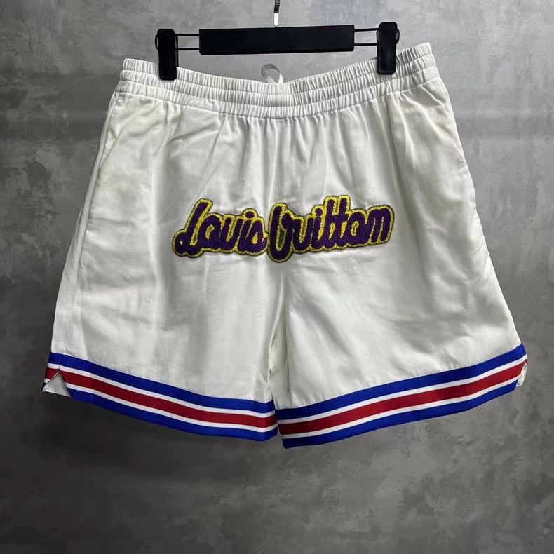Louis Vuitton White Logo Basketball Shorts dmc