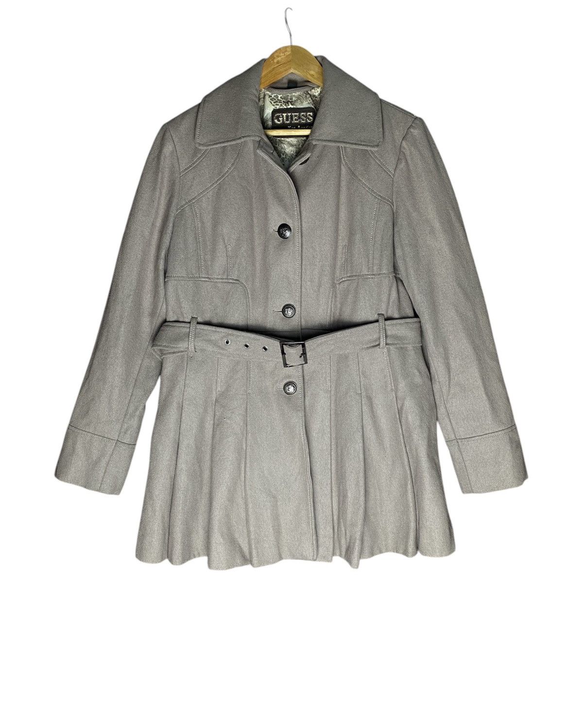 Guess × Vintage Vintage Guess Los Angeles Wool Trench Coat Jacket Size XL / US 12-14 / IT 48-50 - 1 Thumbnail