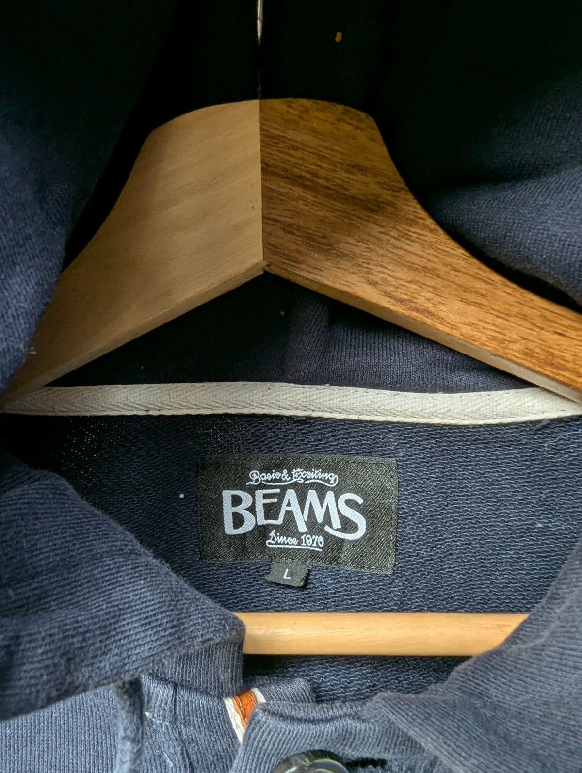 Beams Plus Beams Snap Buttonup Sweatshirt Hoodie Size US L / EU 52-54 / 3 - 3 Thumbnail