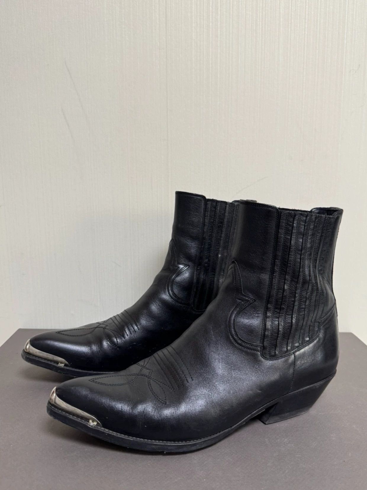Celine Celine Metal Toe Cap Western Boots (sz 45) | Grailed
