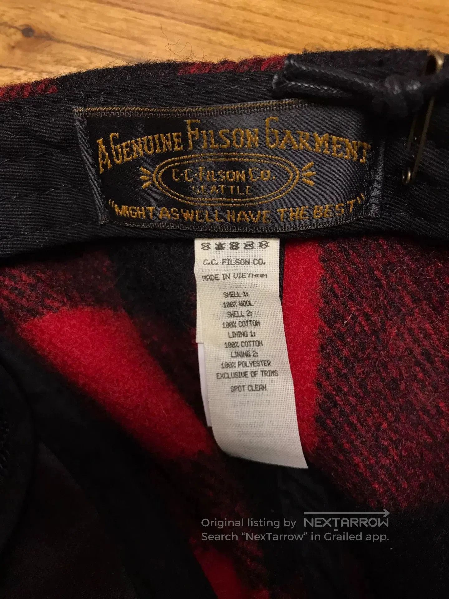 Filson Filson Red Black Plaid Wool Cap. Size ONE SIZE - 8 Thumbnail