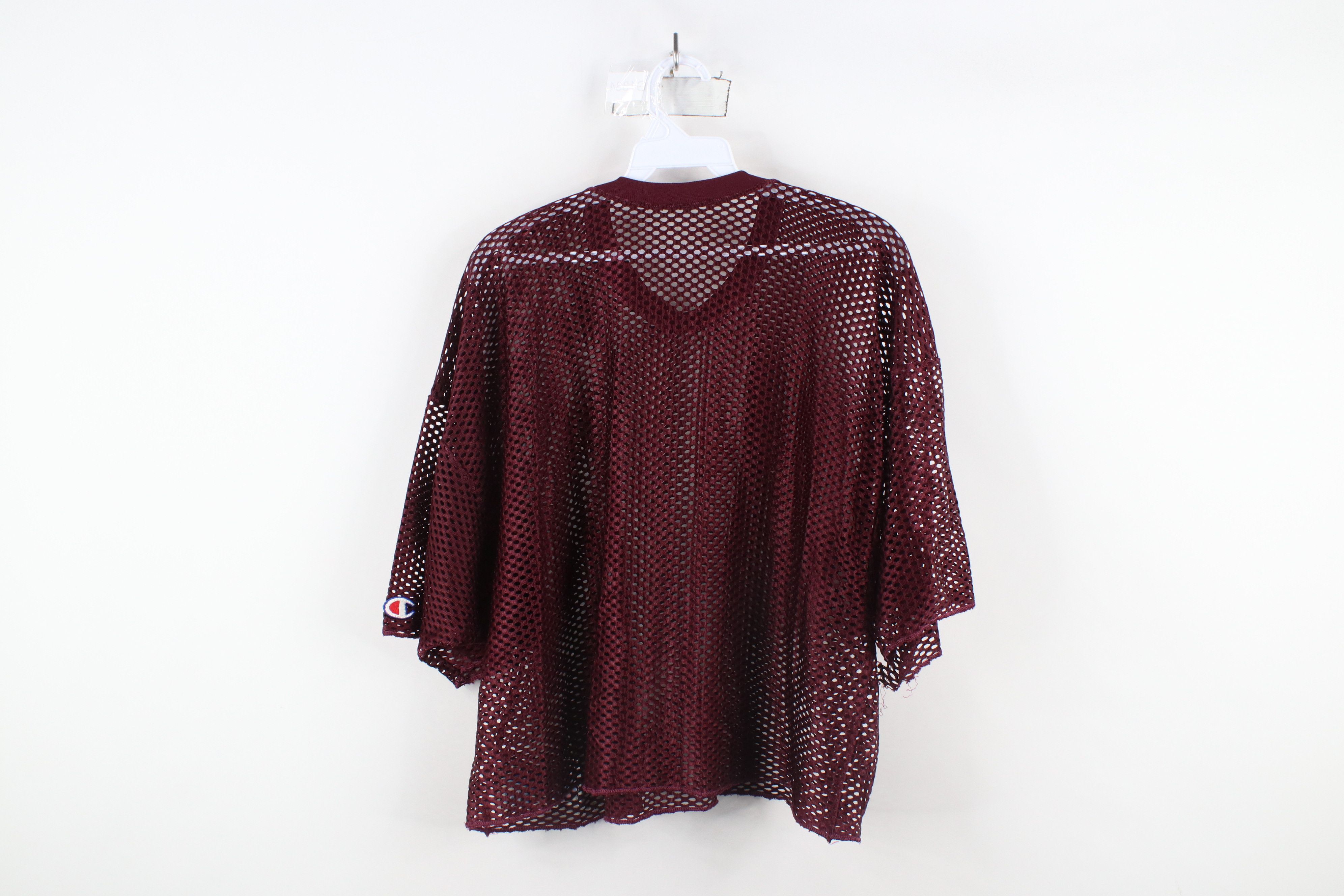 Champion × Vintage Vintage 80s Champion Cropped Football Jersey Burgundy USA Size US XL / EU 56 / 4 - 9 Thumbnail