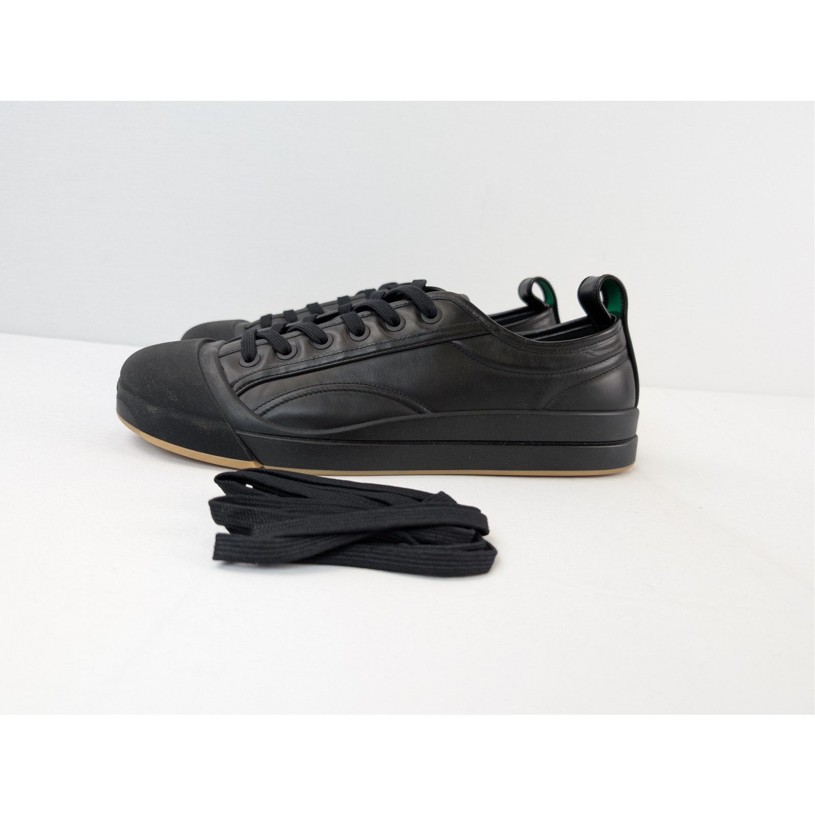 Bottega Veneta o1rshd1 City Calfskin Vulcan Sneakers in Black Size US 12 / EU 45 - 9 Thumbnail