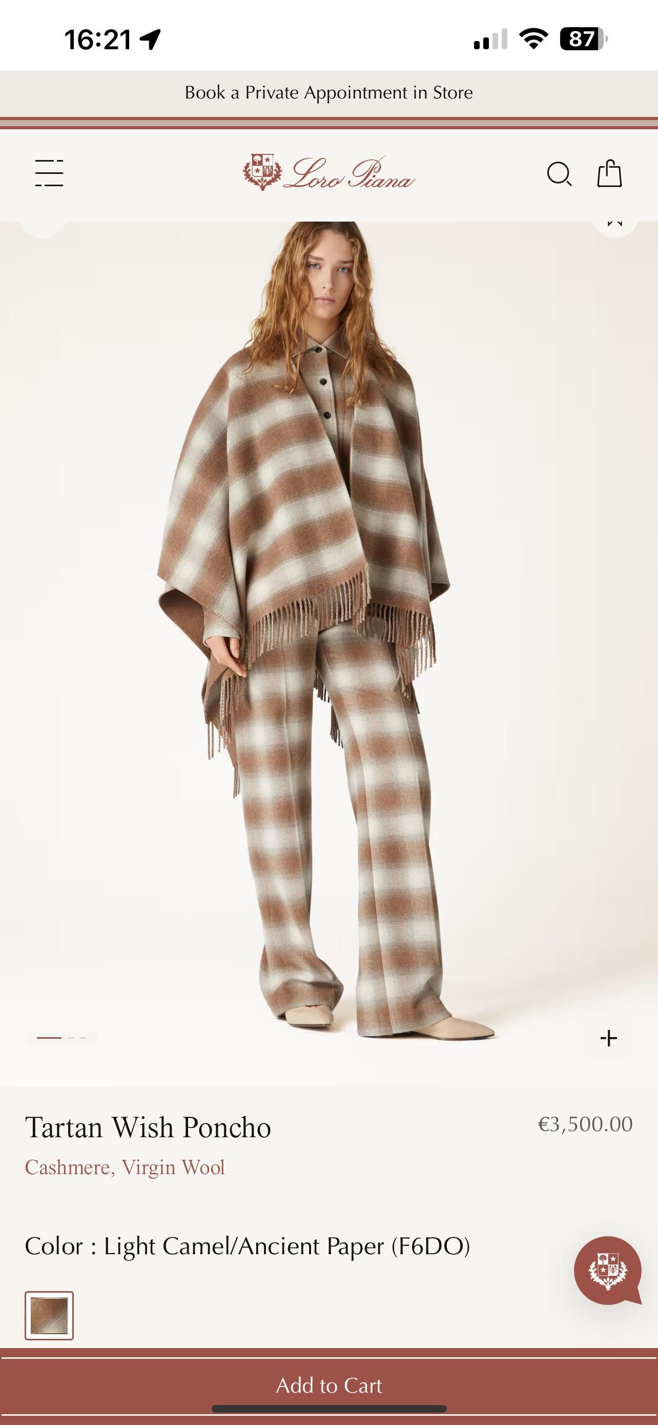 Loro Piana Loro Piana Tartan Cashmere-Wool Fringe Poncho Size ONE SIZE - 4 Thumbnail