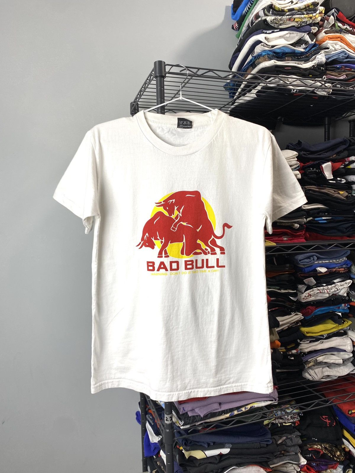 Band Tees × Vintage Vintage 90s Red Bull Bad Bull Humor Funny T Shirt Size US M / EU 48-50 / 2 - 1 Thumbnail