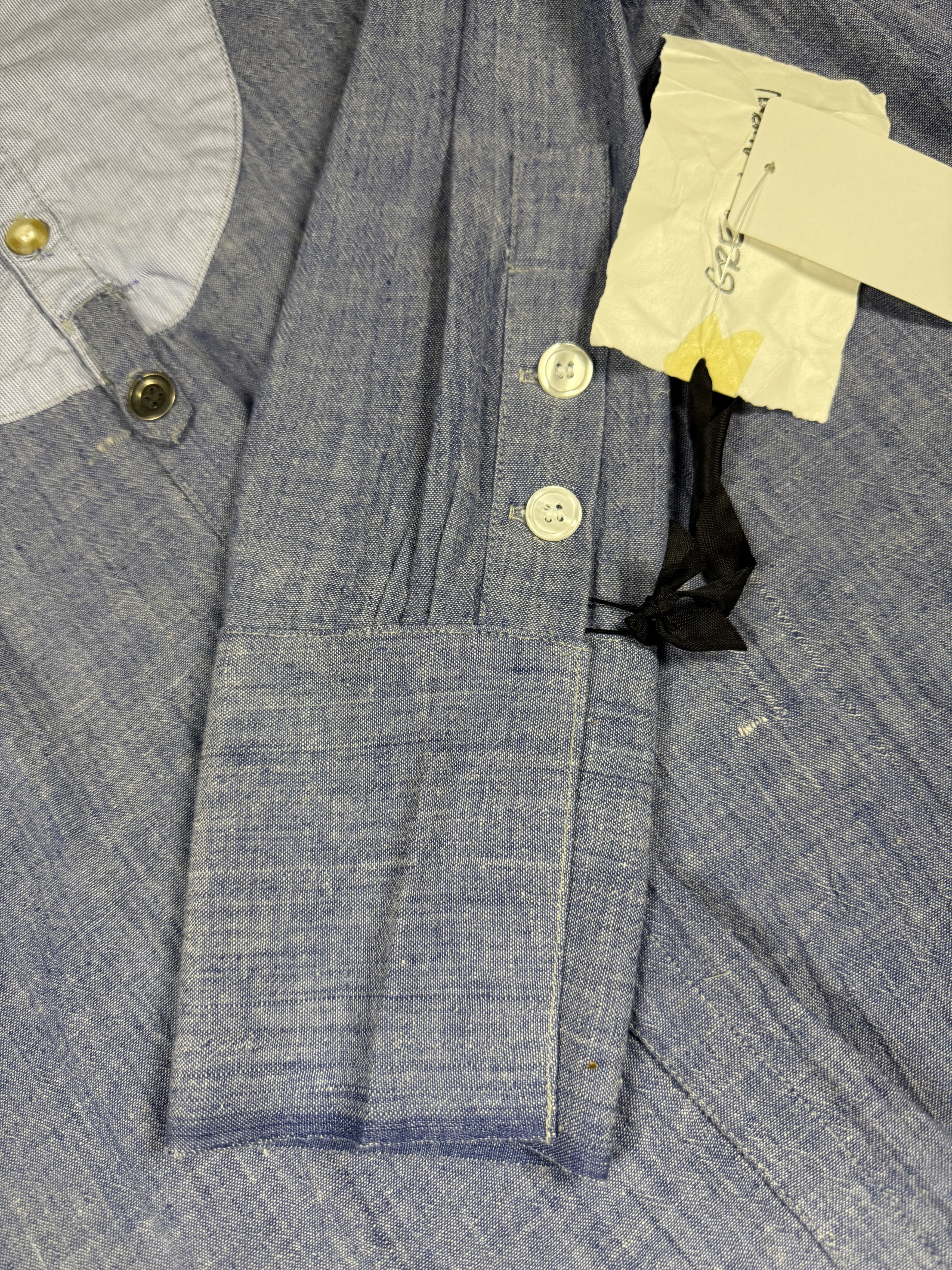 Greg Lauren $950 Greg Lauren Chambray Classic Bib Studio Shirt Size US XL / EU 56 / 4 - 5 Thumbnail