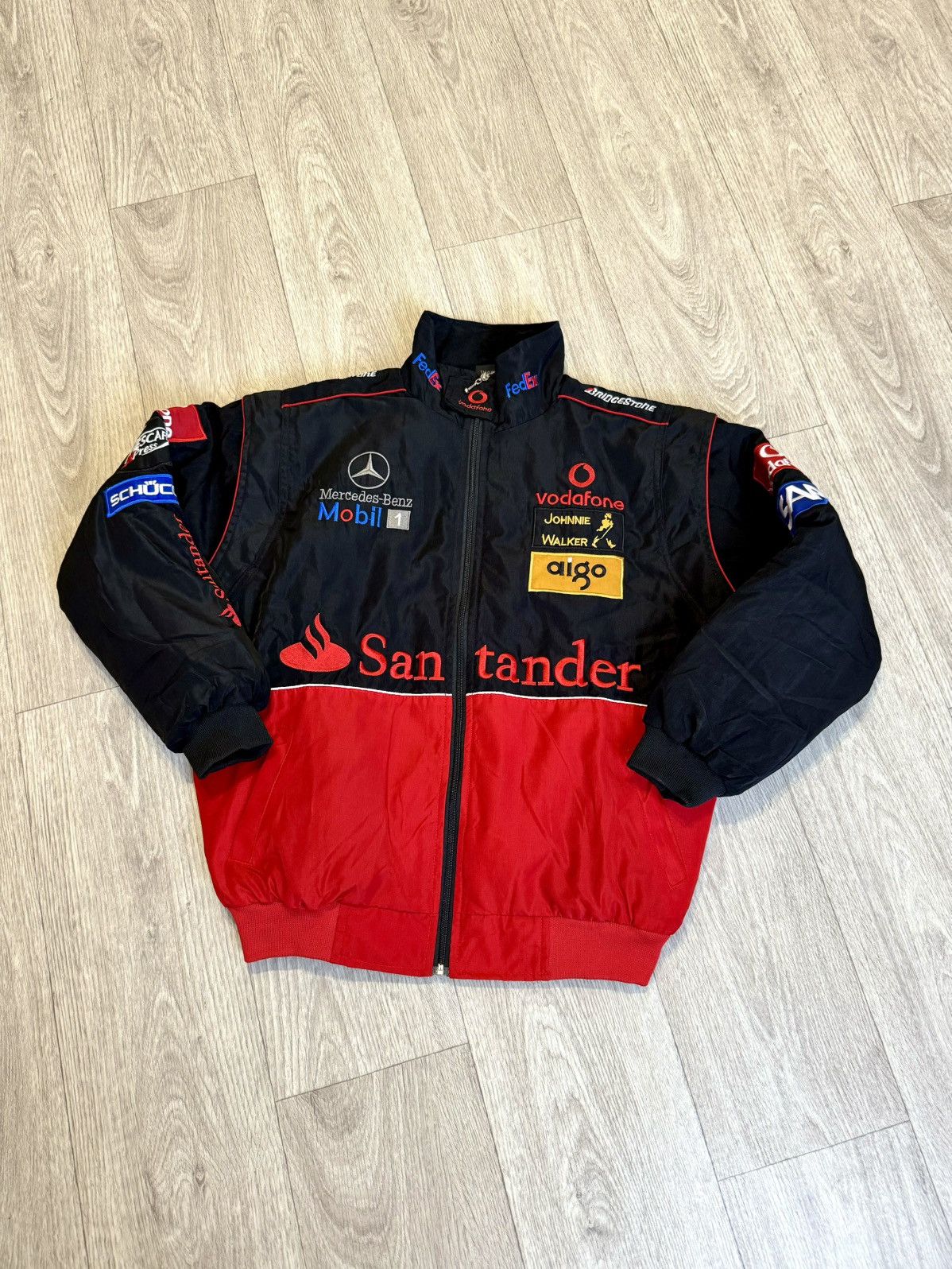 Mercedes-Benz × Vintage 🔷Vintage Mercedes Benz Racing Nylon Bomber Jacket🔷 Size US L / EU 52-54 / 3 - 1 Thumbnail