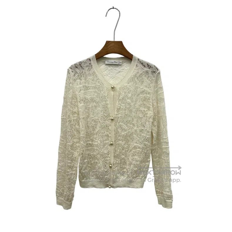 Dior Dior Beige lace cardigan coat Size S / US 4 / IT 40 - 1 Thumbnail