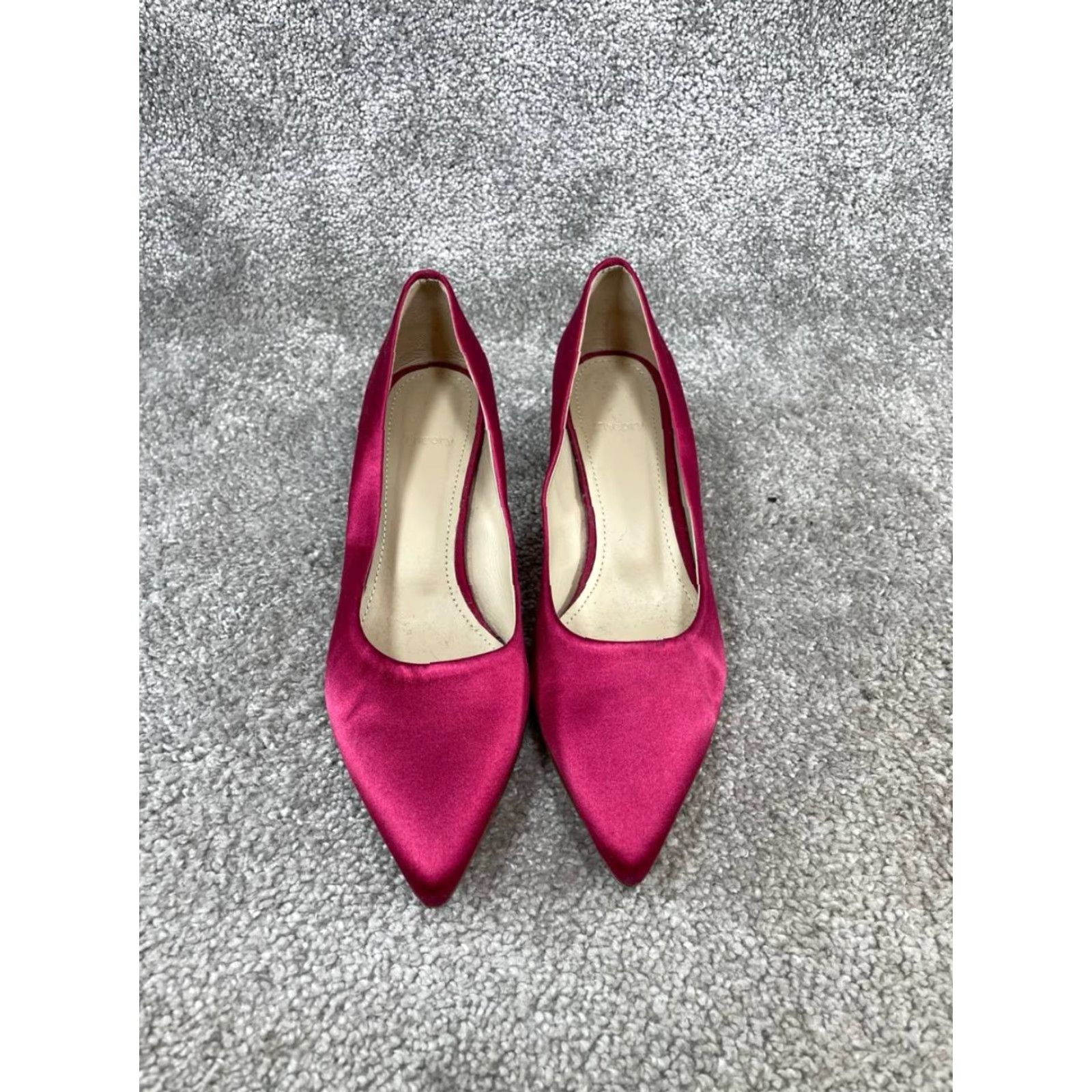 Theory Theory Heels Womens Kitten Satin Pump Red Pointed Toe Slip On Size 7.5 US 38 EU 38 Red Size US 6 / IT 36 - 4 Thumbnail
