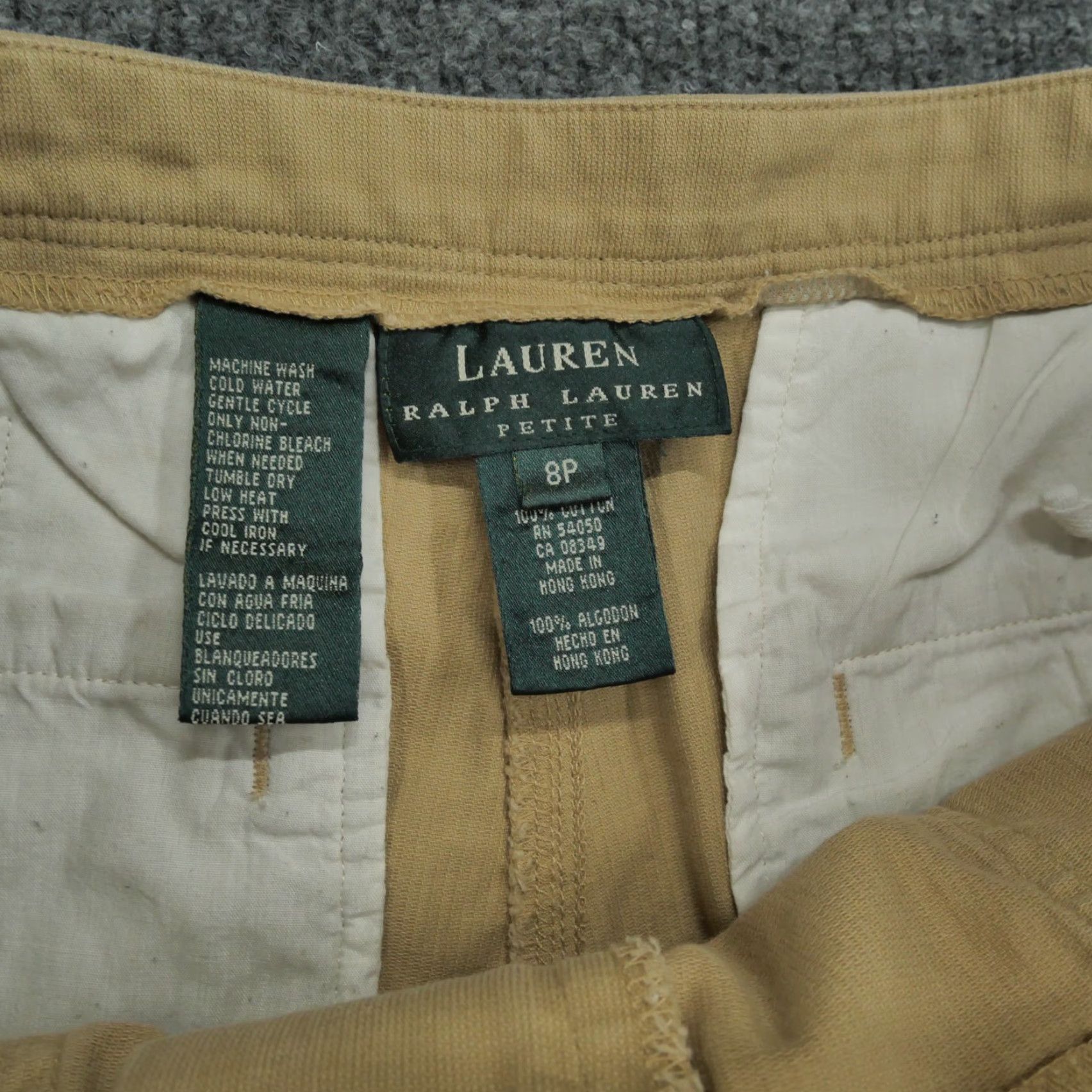 Ralph Lauren VINTAGE Ralph Lauren Pants Womens 8 Petite 8P Tan Brown Military Cropped Y2K Straight Pockets Beiges Brown Cropped 24in Inseam Womens Size 30" / US 8 / IT 44 - 4 Thumbnail